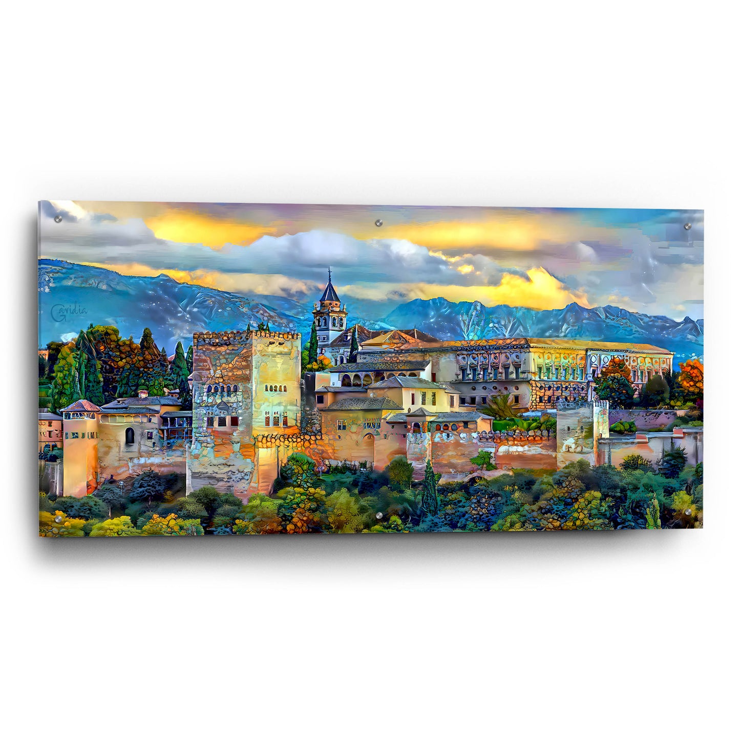 Epic Art 'Granada Spain La Alhambra' by Pedro Gavidia, Acrylic Glass Wall Art,48x24