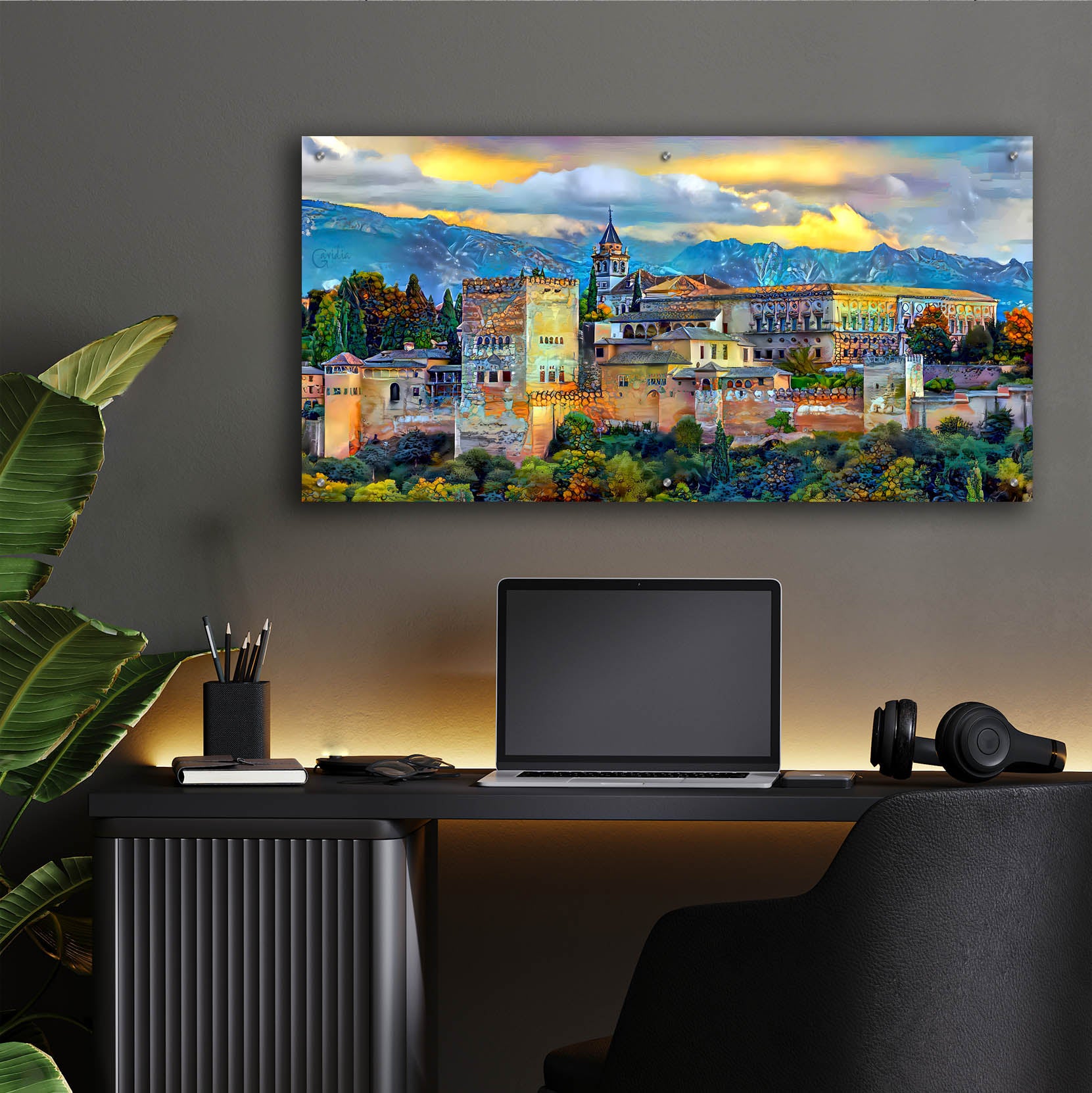 Epic Art 'Granada Spain La Alhambra' by Pedro Gavidia, Acrylic Glass Wall Art,48x24