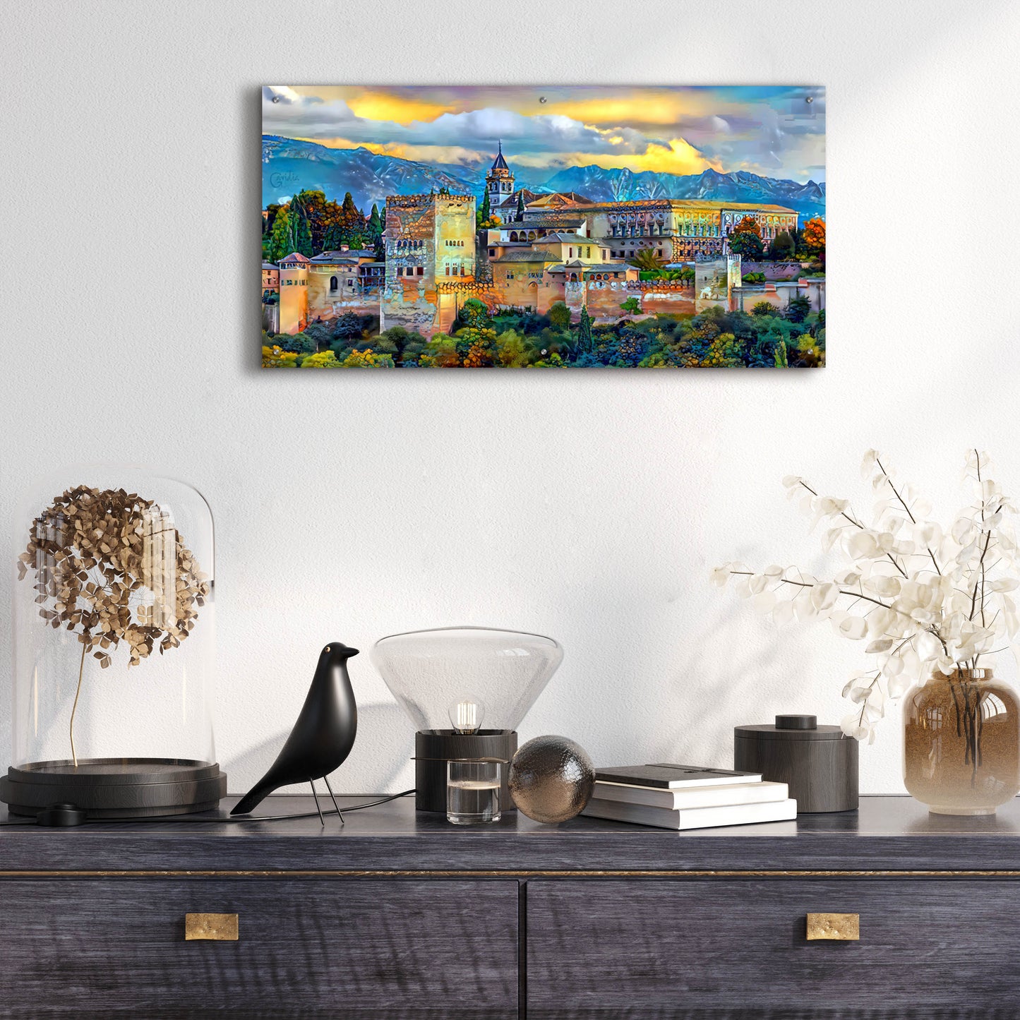 Epic Art 'Granada Spain La Alhambra' by Pedro Gavidia, Acrylic Glass Wall Art,48x24