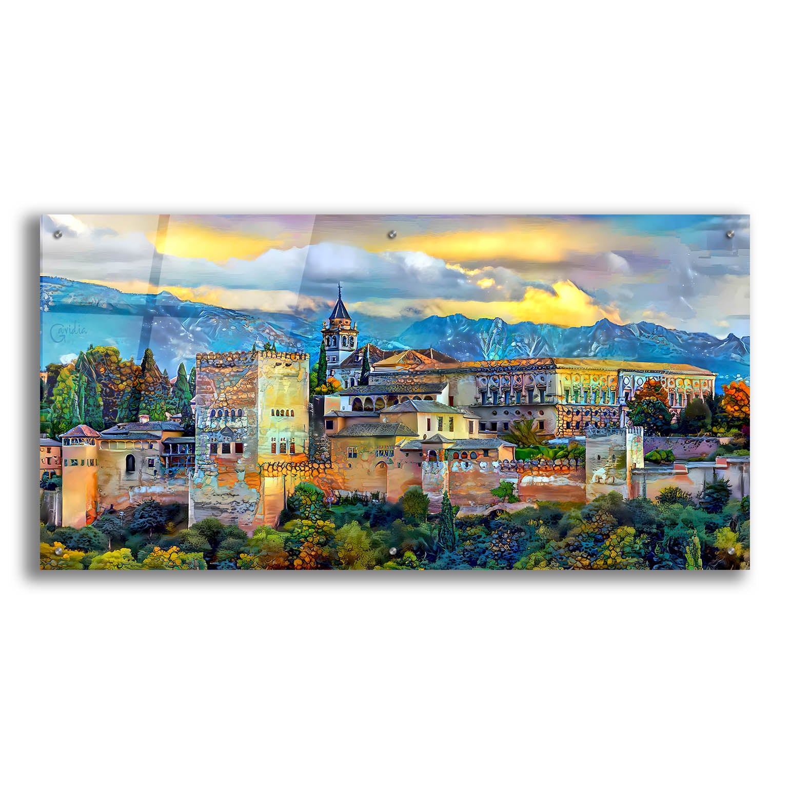 Epic Art 'Granada Spain La Alhambra' by Pedro Gavidia, Acrylic Glass Wall Art,48x24