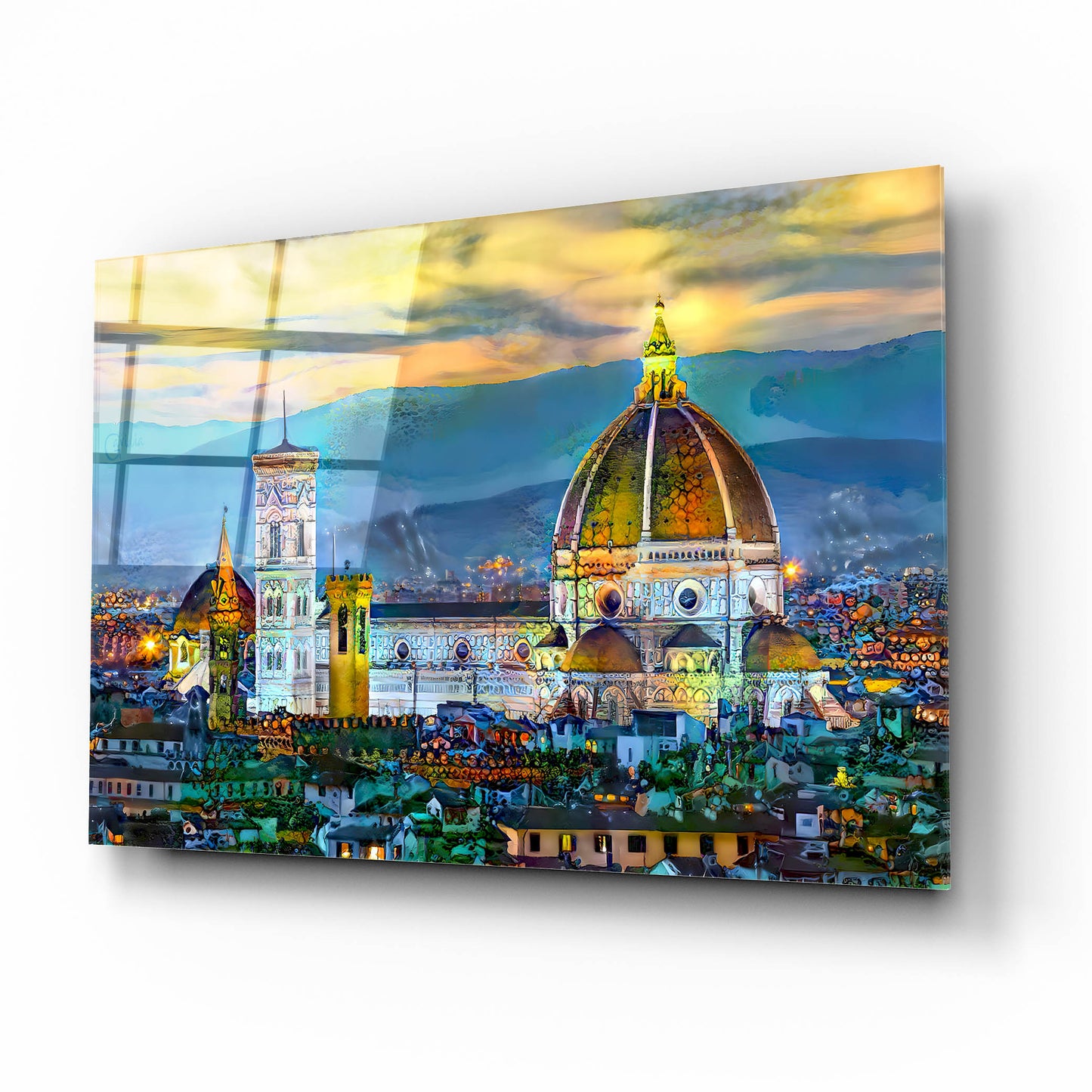 Epic Art 'Florence Italy Duomo Sunset' by Pedro Gavidia, Acrylic Glass Wall Art,16x12