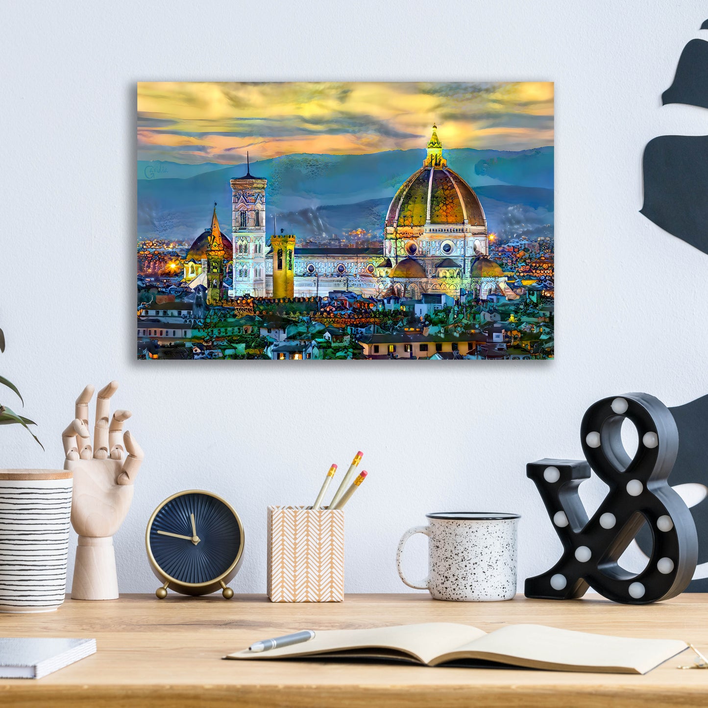 Epic Art 'Florence Italy Duomo Sunset' by Pedro Gavidia, Acrylic Glass Wall Art,16x12