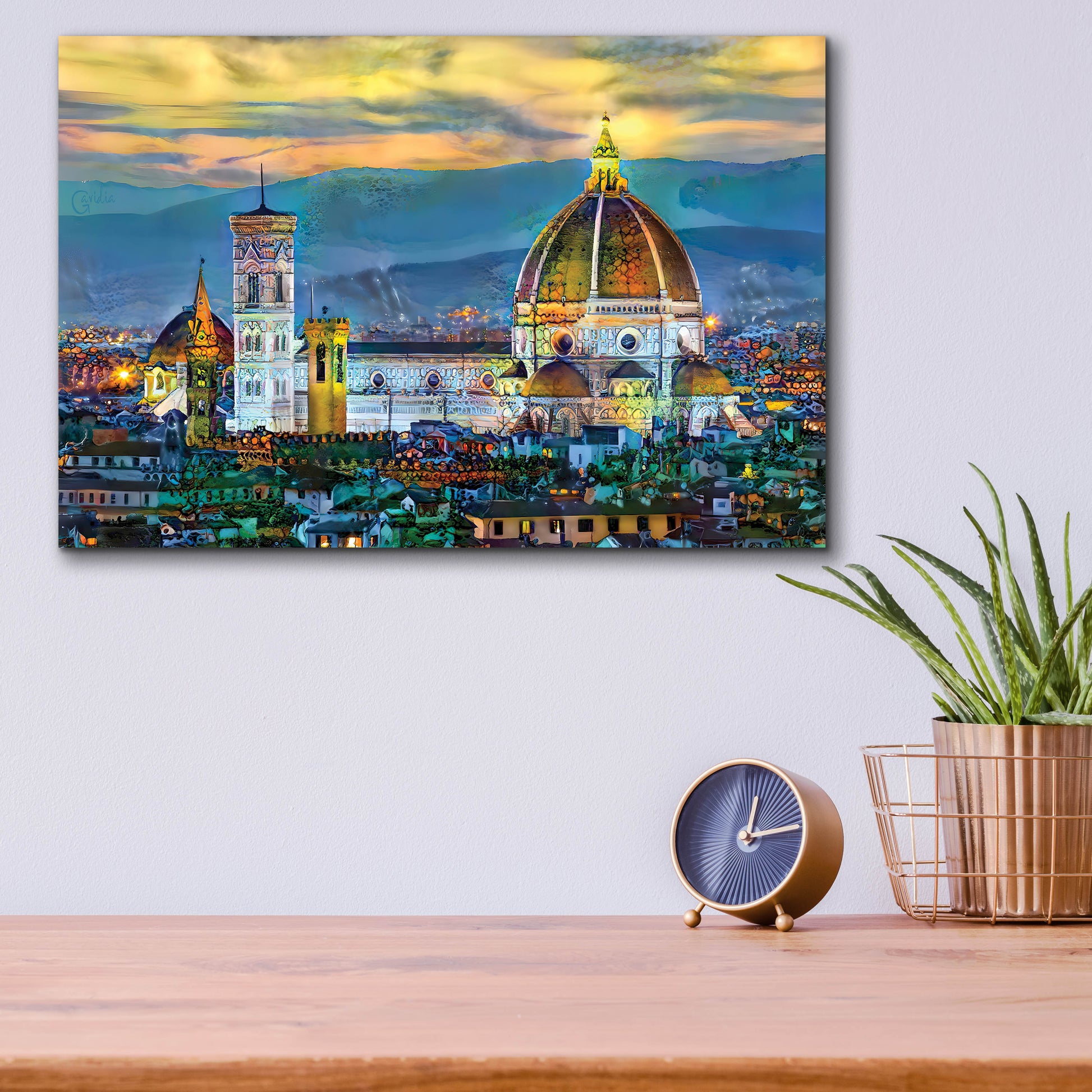 Epic Art 'Florence Italy Duomo Sunset' by Pedro Gavidia, Acrylic Glass Wall Art,16x12