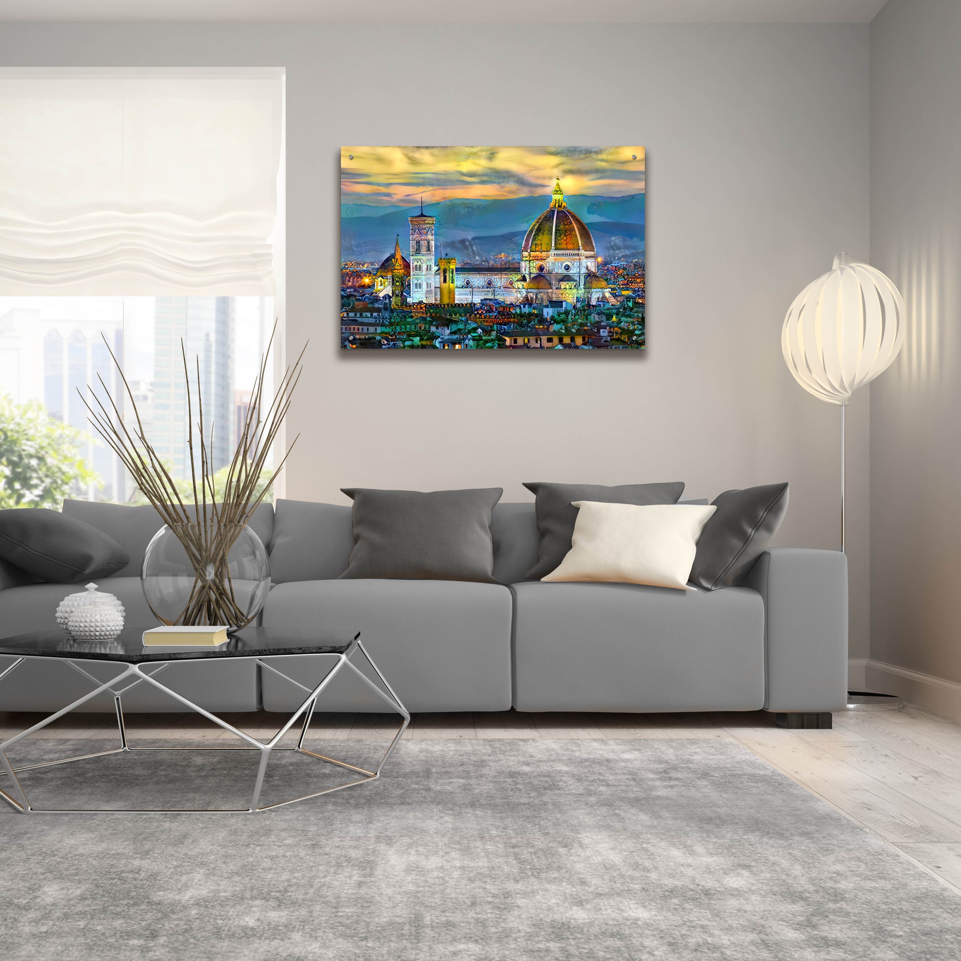 Epic Art 'Florence Italy Duomo Sunset' by Pedro Gavidia, Acrylic Glass Wall Art,36x24