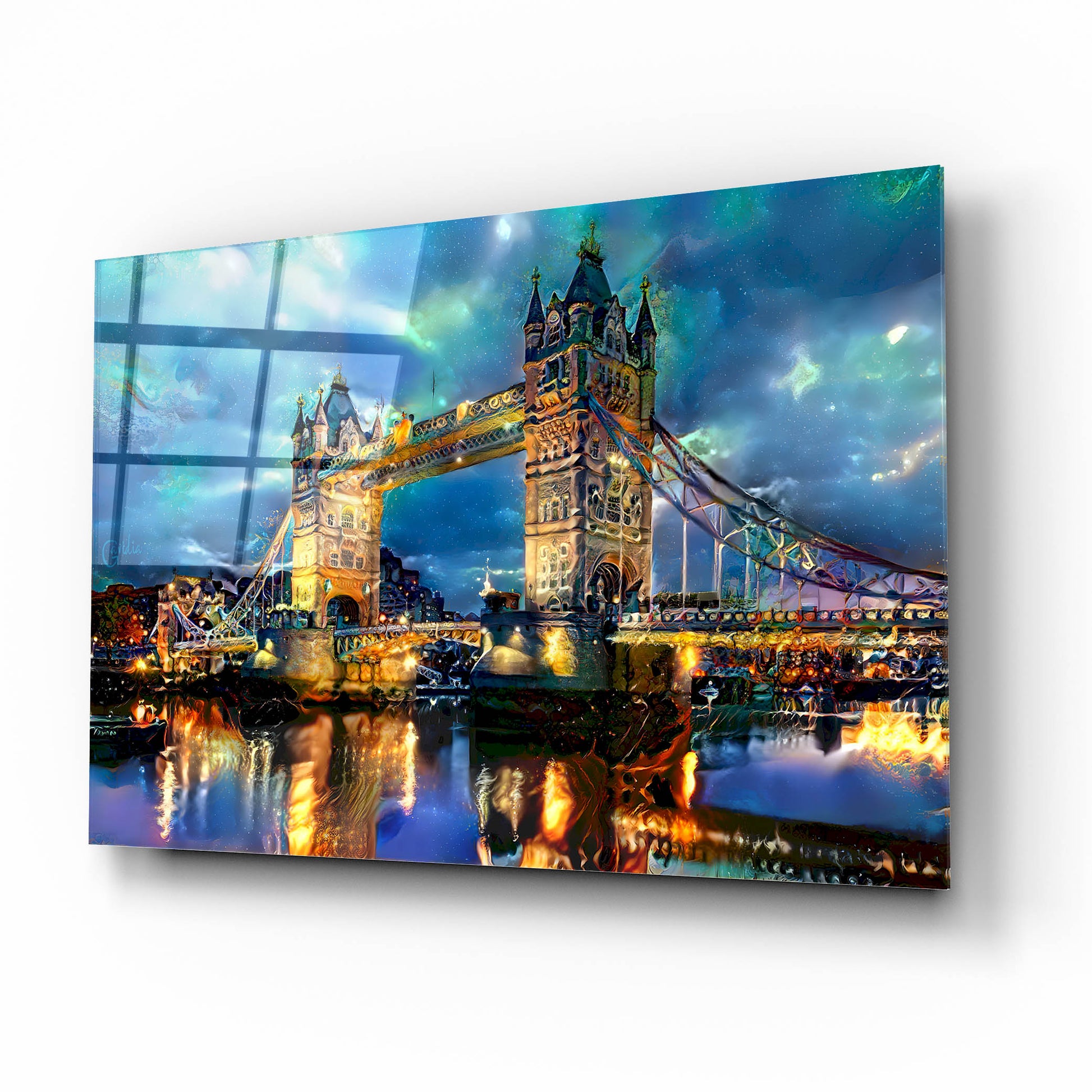 Epic Art 'England London Bridge' by Pedro Gavidia, Acrylic Glass Wall Art,16x12