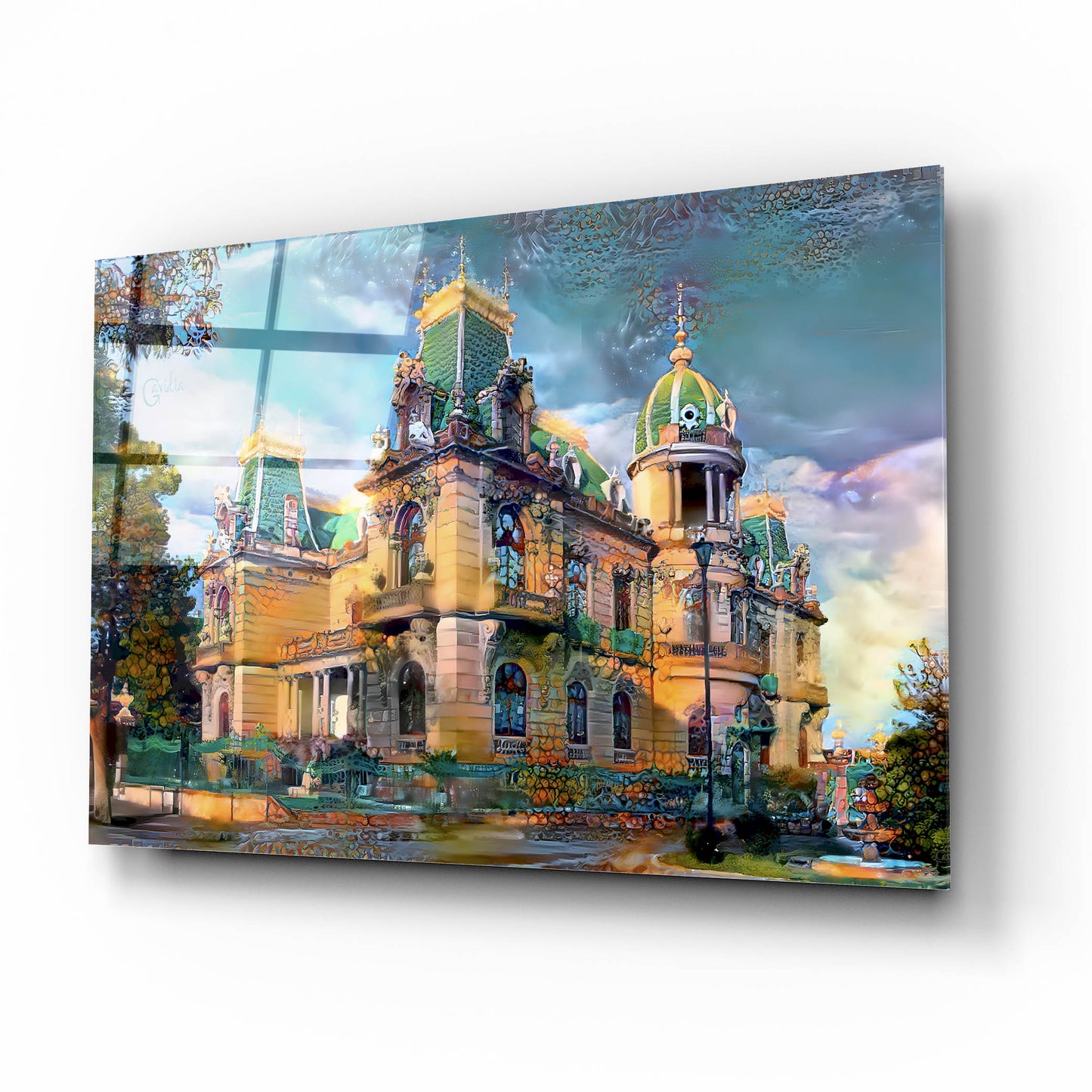 Epic Art 'Chihuahua Mexico Quinta Gameros' by Pedro Gavidia, Acrylic Glass Wall Art,16x12