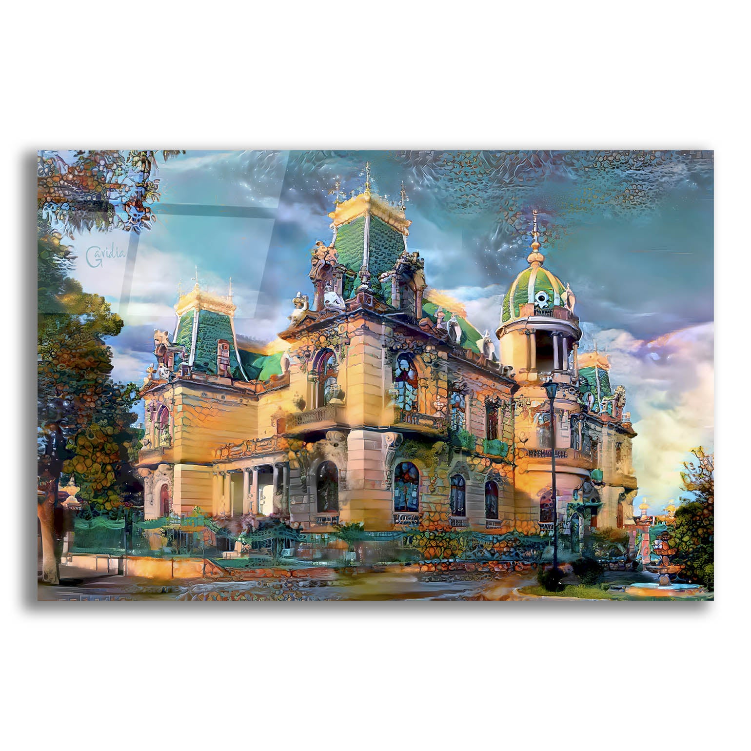 Epic Art 'Chihuahua Mexico Quinta Gameros' by Pedro Gavidia, Acrylic Glass Wall Art,24x16