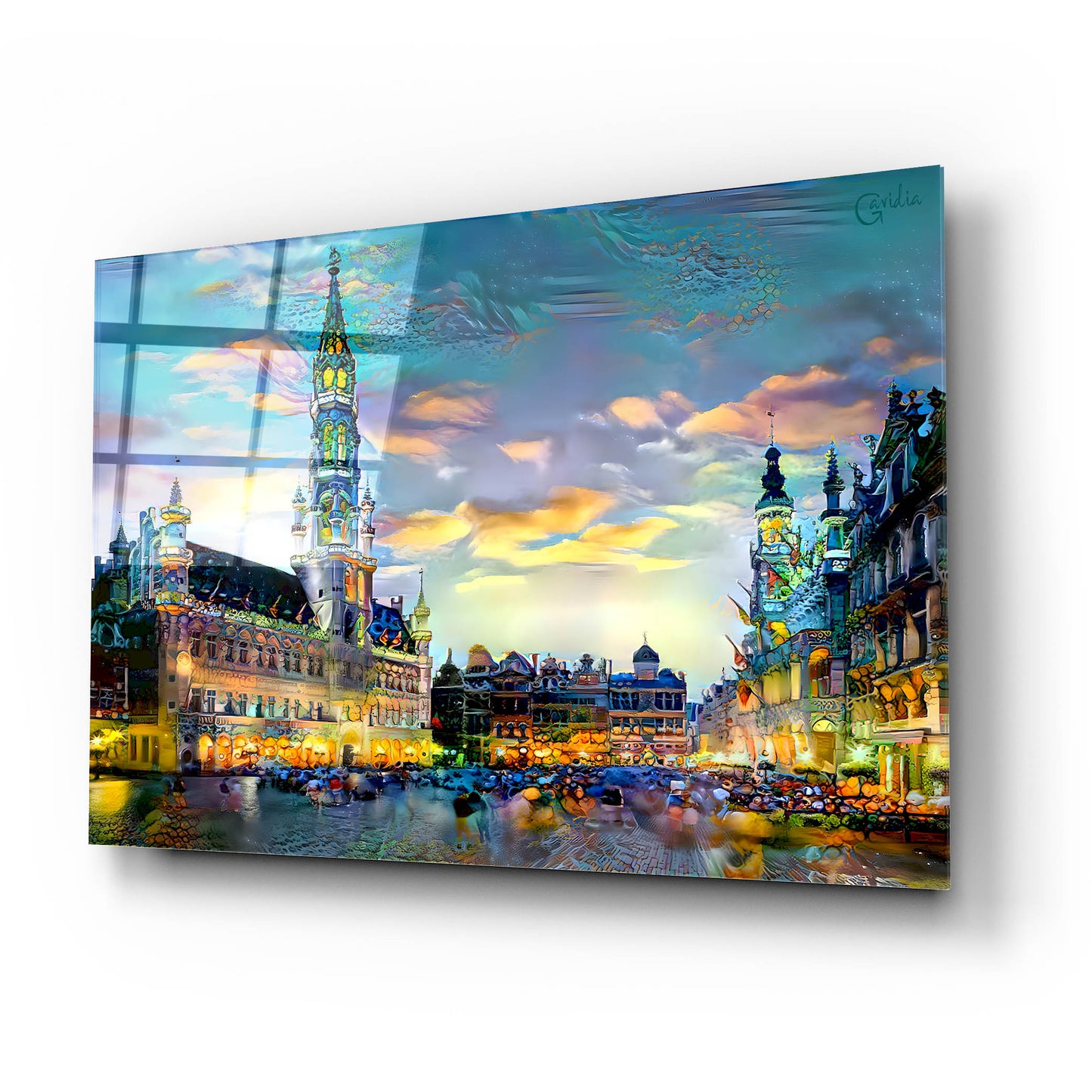 Epic Art 'Brussels Belgium Night' by Pedro Gavidia, Acrylic Glass Wall Art,24x16