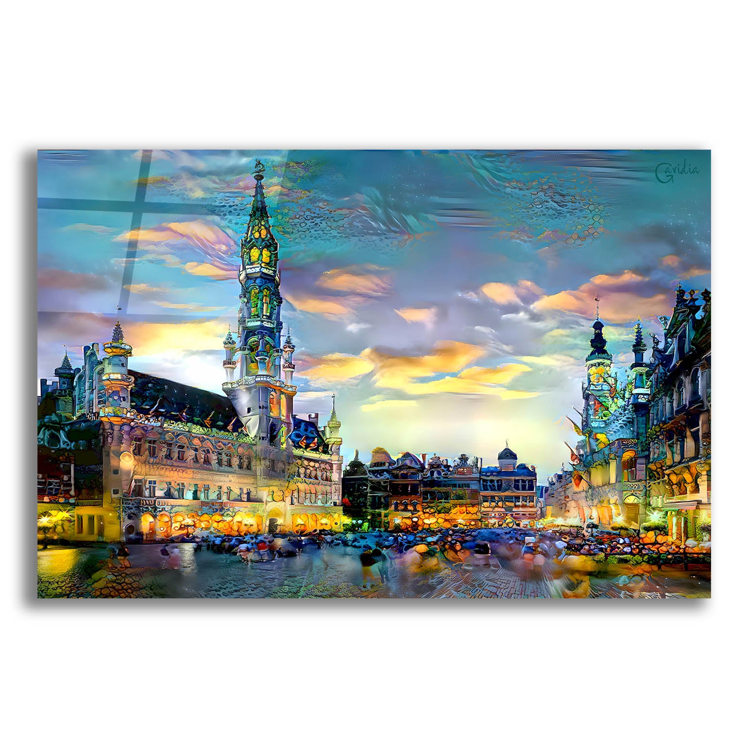 Epic Art 'Brussels Belgium Night' by Pedro Gavidia, Acrylic Glass Wall Art,24x16