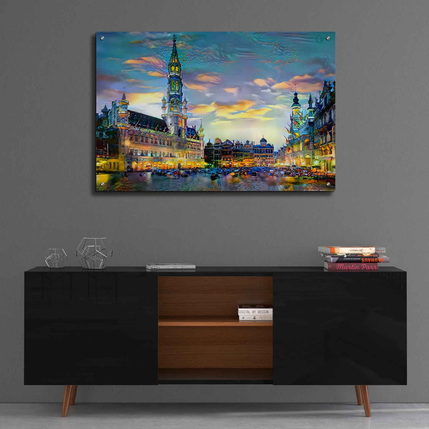 Epic Art 'Brussels Belgium Night' by Pedro Gavidia, Acrylic Glass Wall Art,36x24