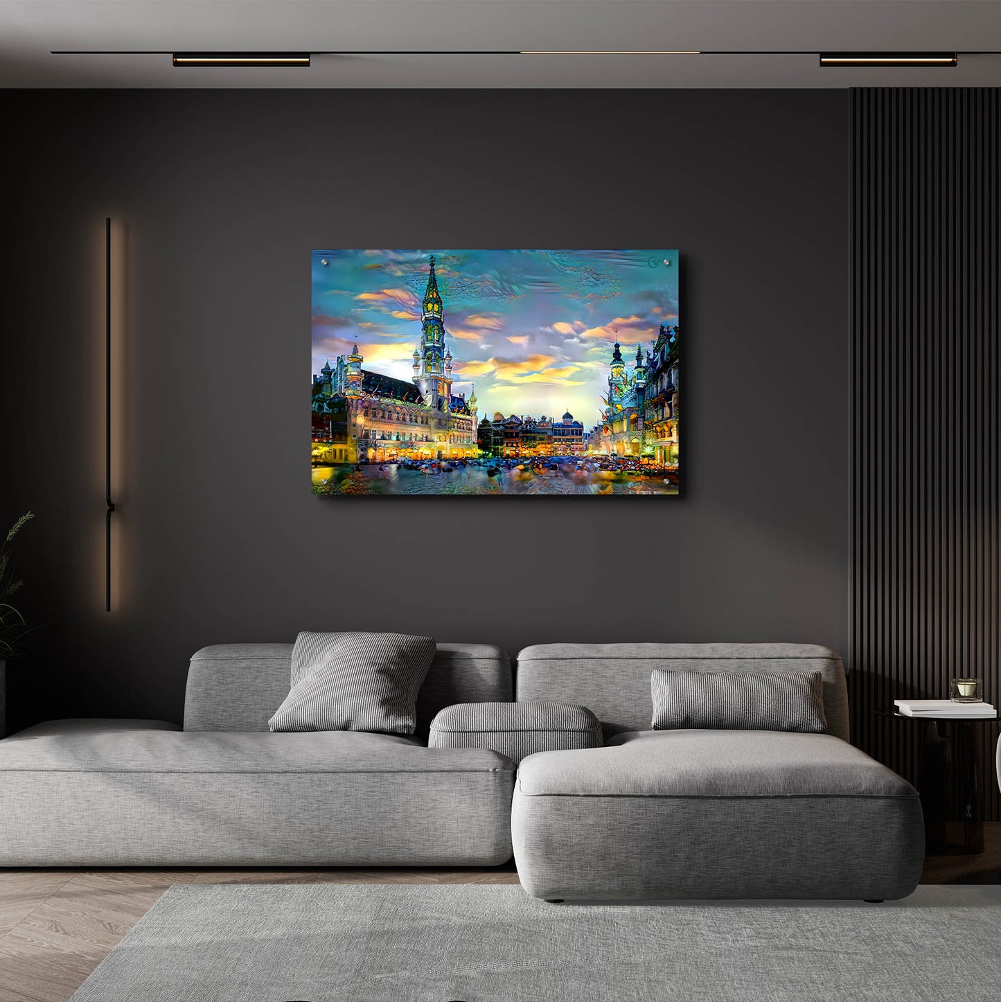 Epic Art 'Brussels Belgium Night' by Pedro Gavidia, Acrylic Glass Wall Art,36x24