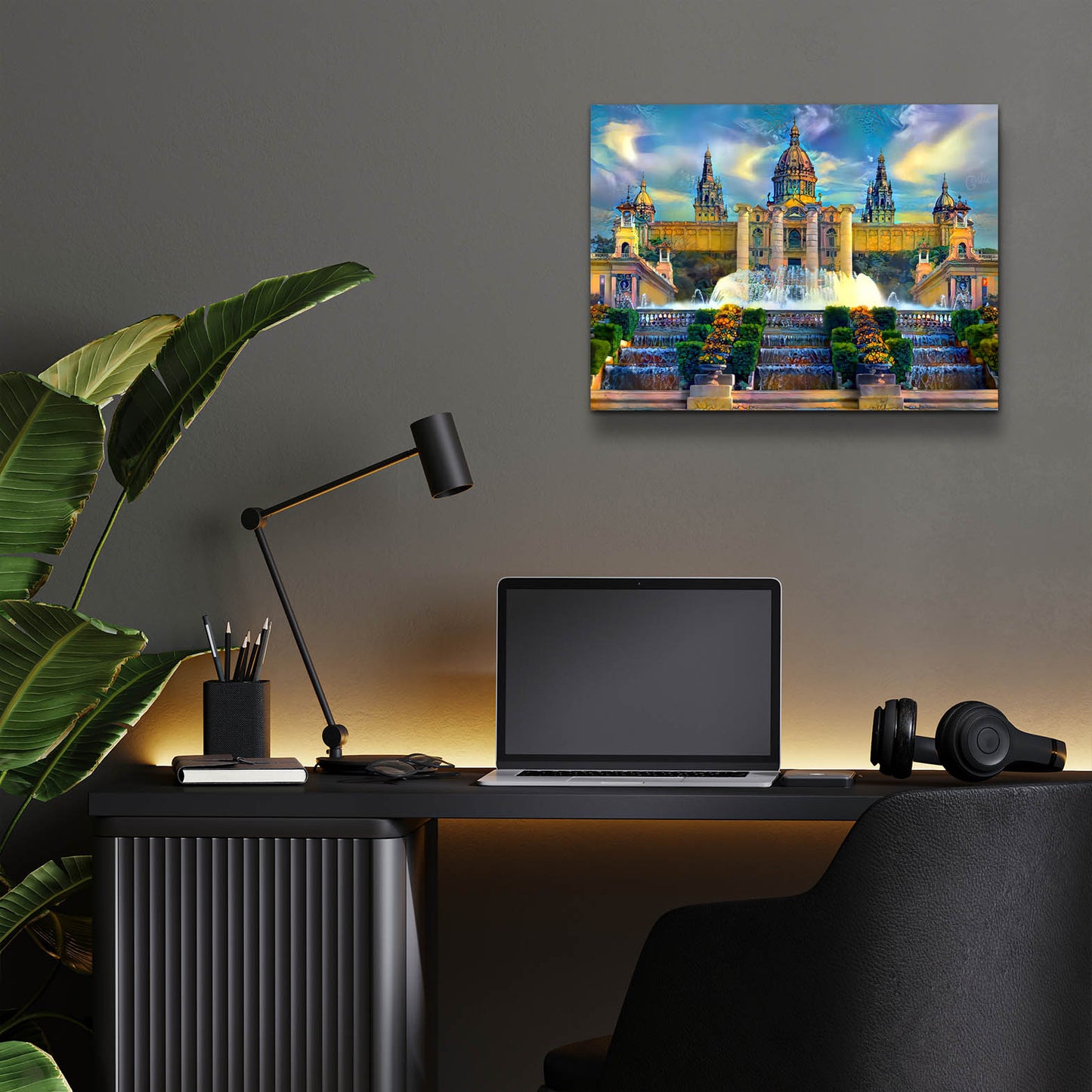 Epic Art 'Barcelona Spain Montjuic' by Pedro Gavidia, Acrylic Glass Wall Art,16x12