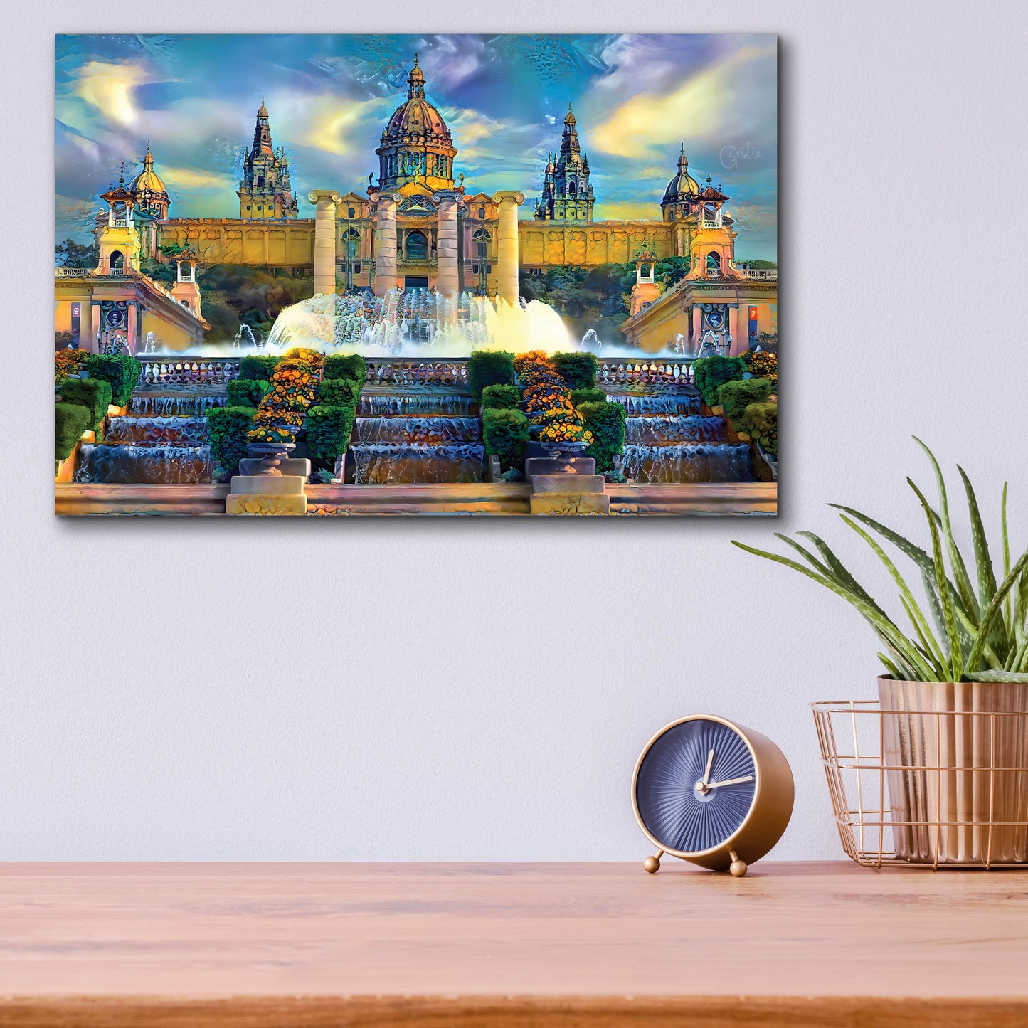 Epic Art 'Barcelona Spain Montjuic' by Pedro Gavidia, Acrylic Glass Wall Art,16x12