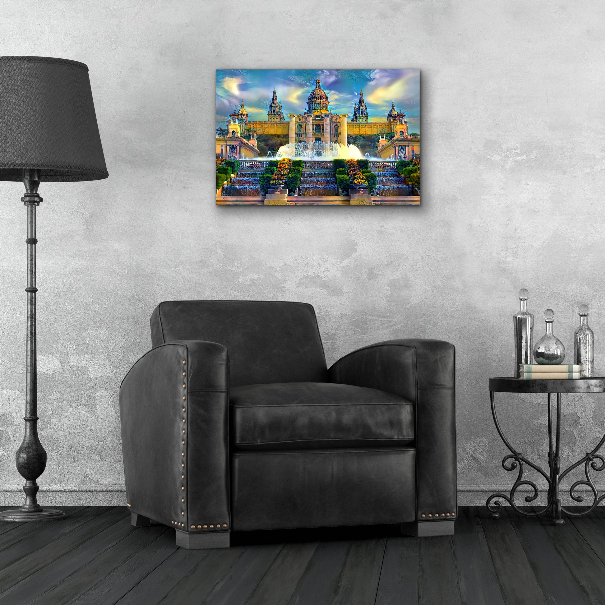 Epic Art 'Barcelona Spain Montjuic' by Pedro Gavidia, Acrylic Glass Wall Art,24x16