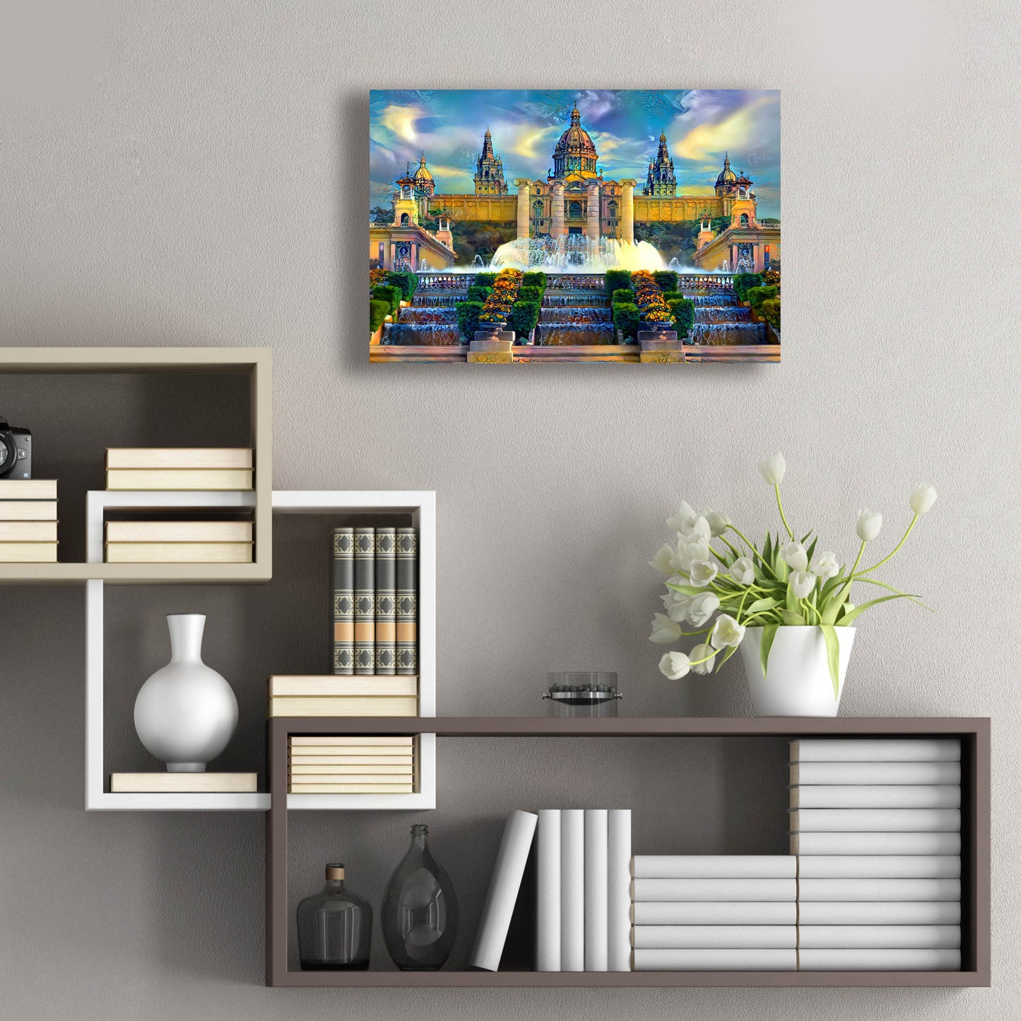 Epic Art 'Barcelona Spain Montjuic' by Pedro Gavidia, Acrylic Glass Wall Art,24x16