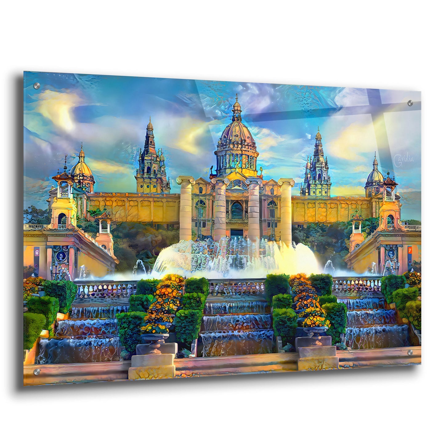 Epic Art 'Barcelona Spain Montjuic' by Pedro Gavidia, Acrylic Glass Wall Art,36x24