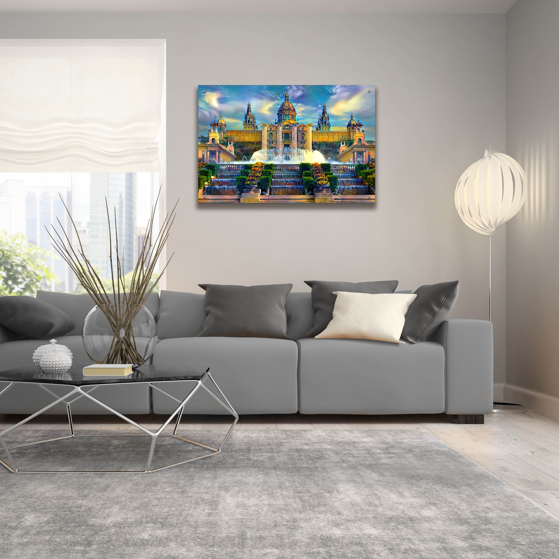 Epic Art 'Barcelona Spain Montjuic' by Pedro Gavidia, Acrylic Glass Wall Art,36x24