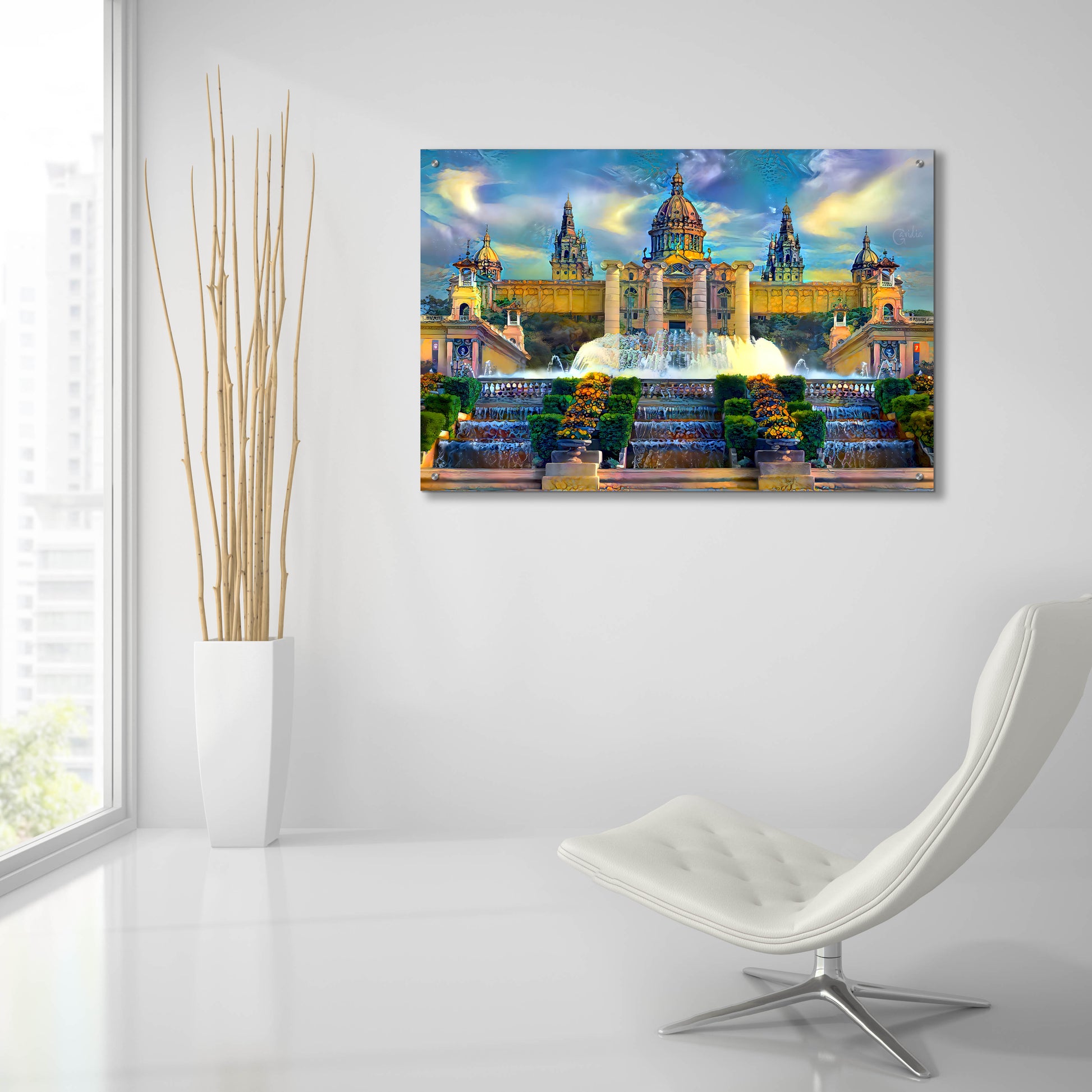 Epic Art 'Barcelona Spain Montjuic' by Pedro Gavidia, Acrylic Glass Wall Art,36x24