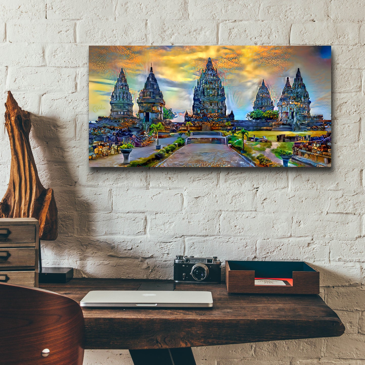 Epic Art 'Yogyakarta Indonesia Prambanan temple' by Pedro Gavidia, Acrylic Glass Wall Art,24x12