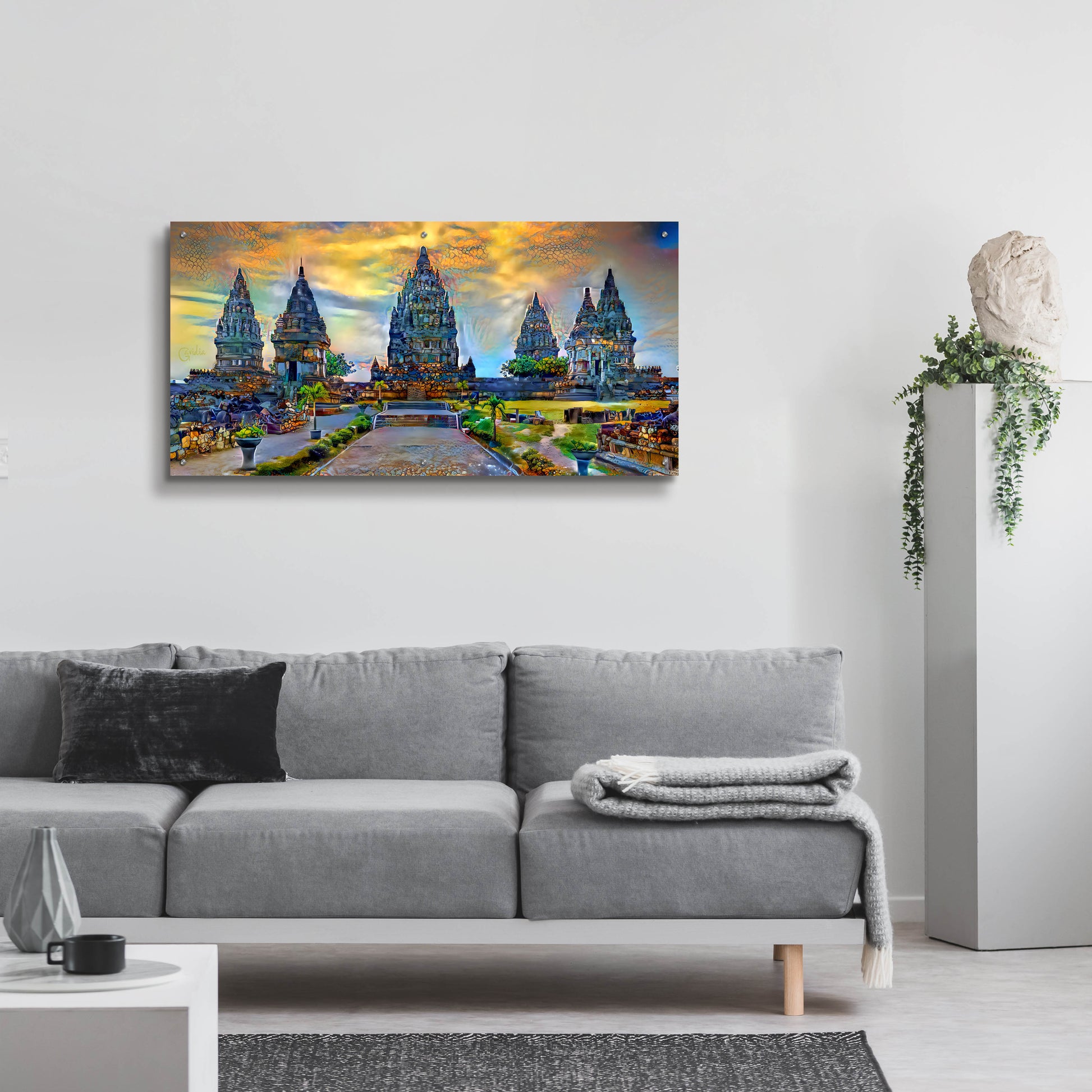 Epic Art 'Yogyakarta Indonesia Prambanan temple' by Pedro Gavidia, Acrylic Glass Wall Art,48x24