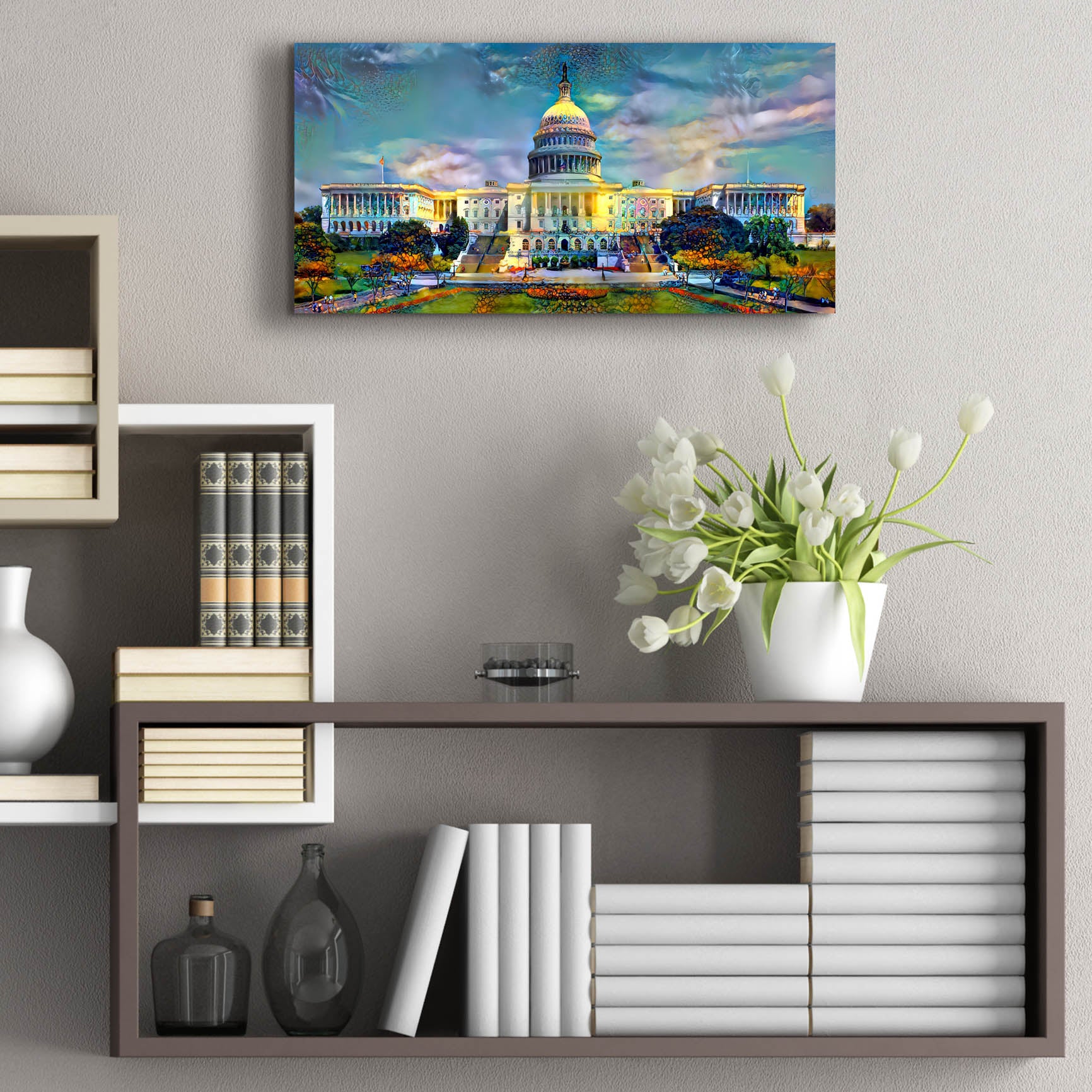 Epic Art 'Washington United States Capitol' by Pedro Gavidia, Acrylic Glass Wall Art,24x12