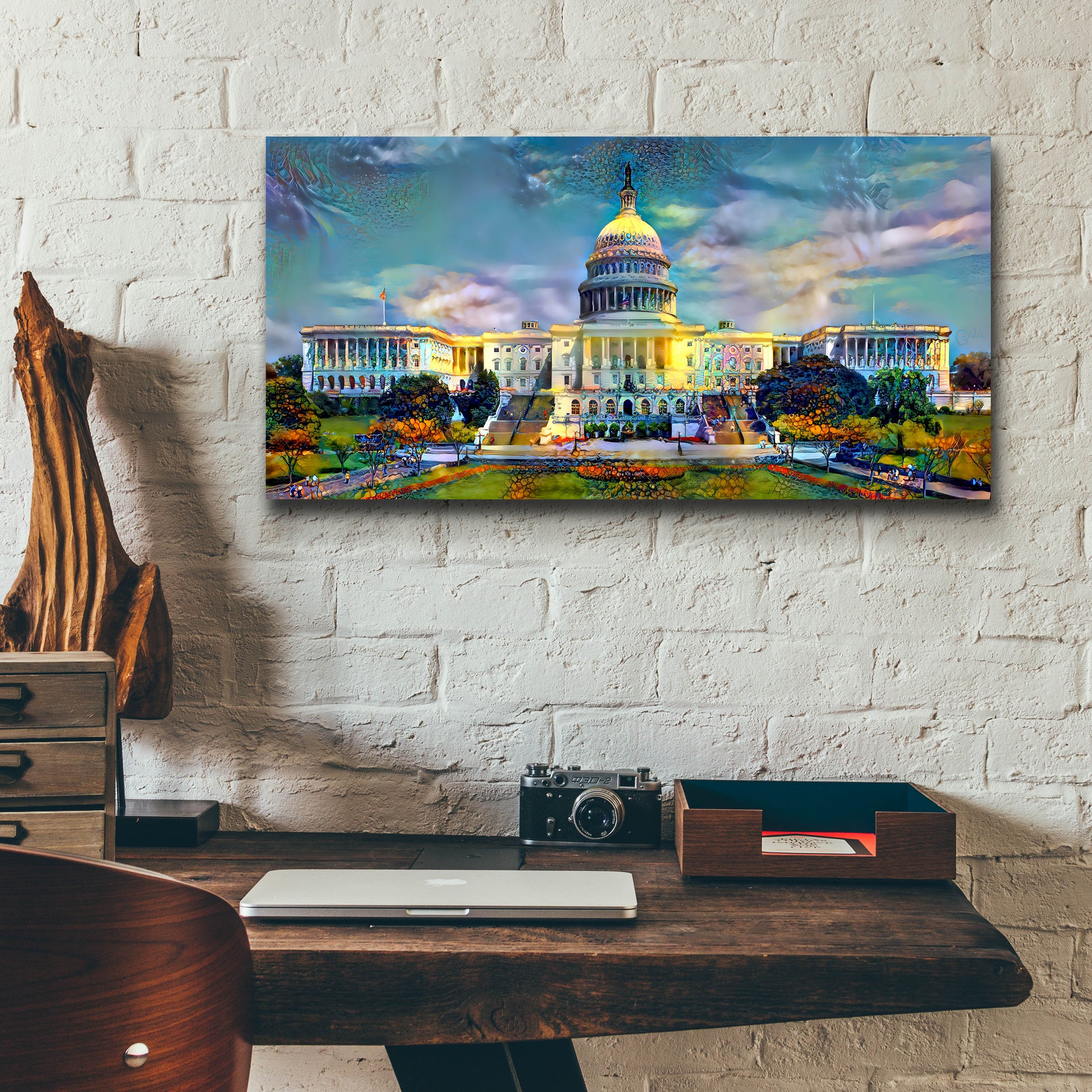 Epic Art 'Washington United States Capitol' by Pedro Gavidia, Acrylic Glass Wall Art,24x12