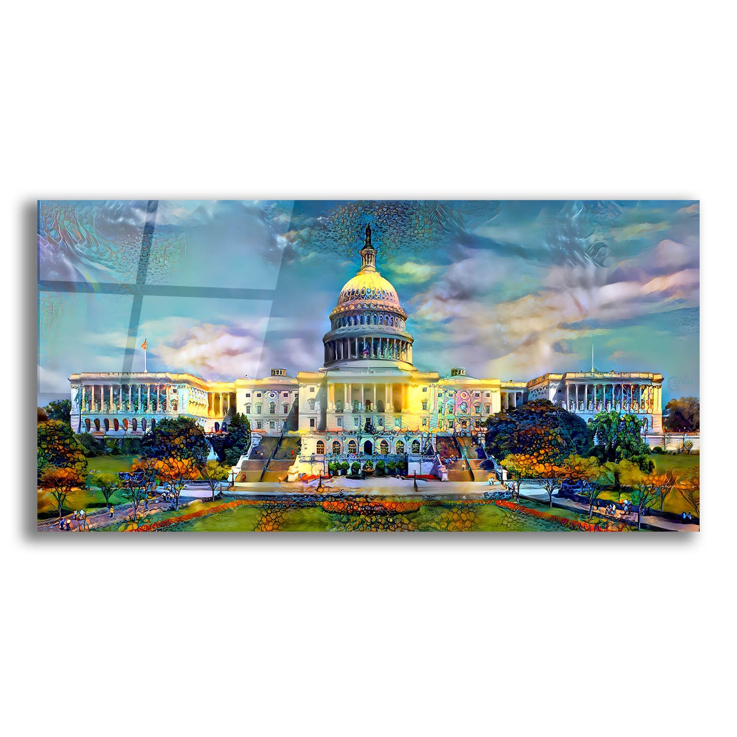 Epic Art 'Washington United States Capitol' by Pedro Gavidia, Acrylic Glass Wall Art,24x12