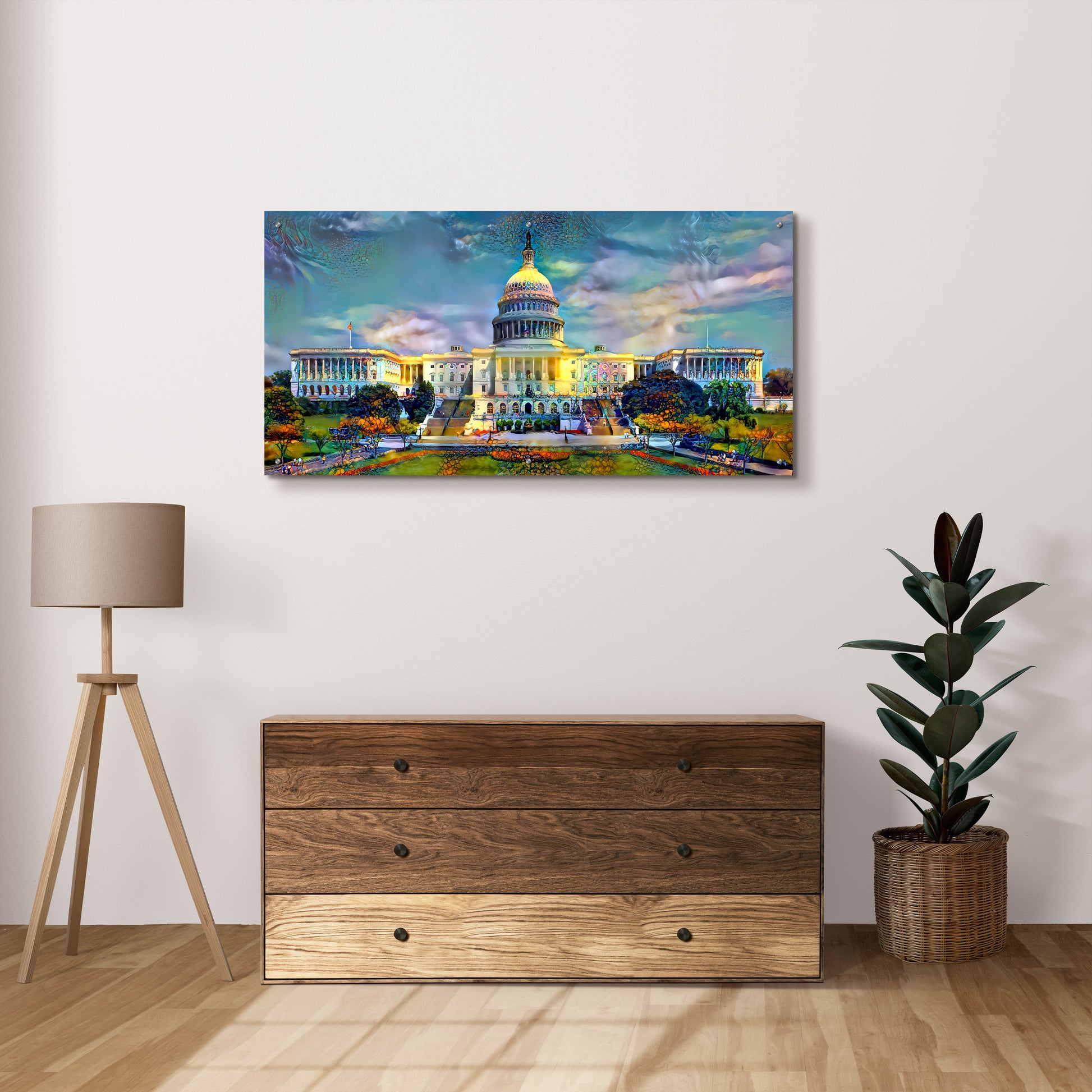 Epic Art 'Washington United States Capitol' by Pedro Gavidia, Acrylic Glass Wall Art,48x24