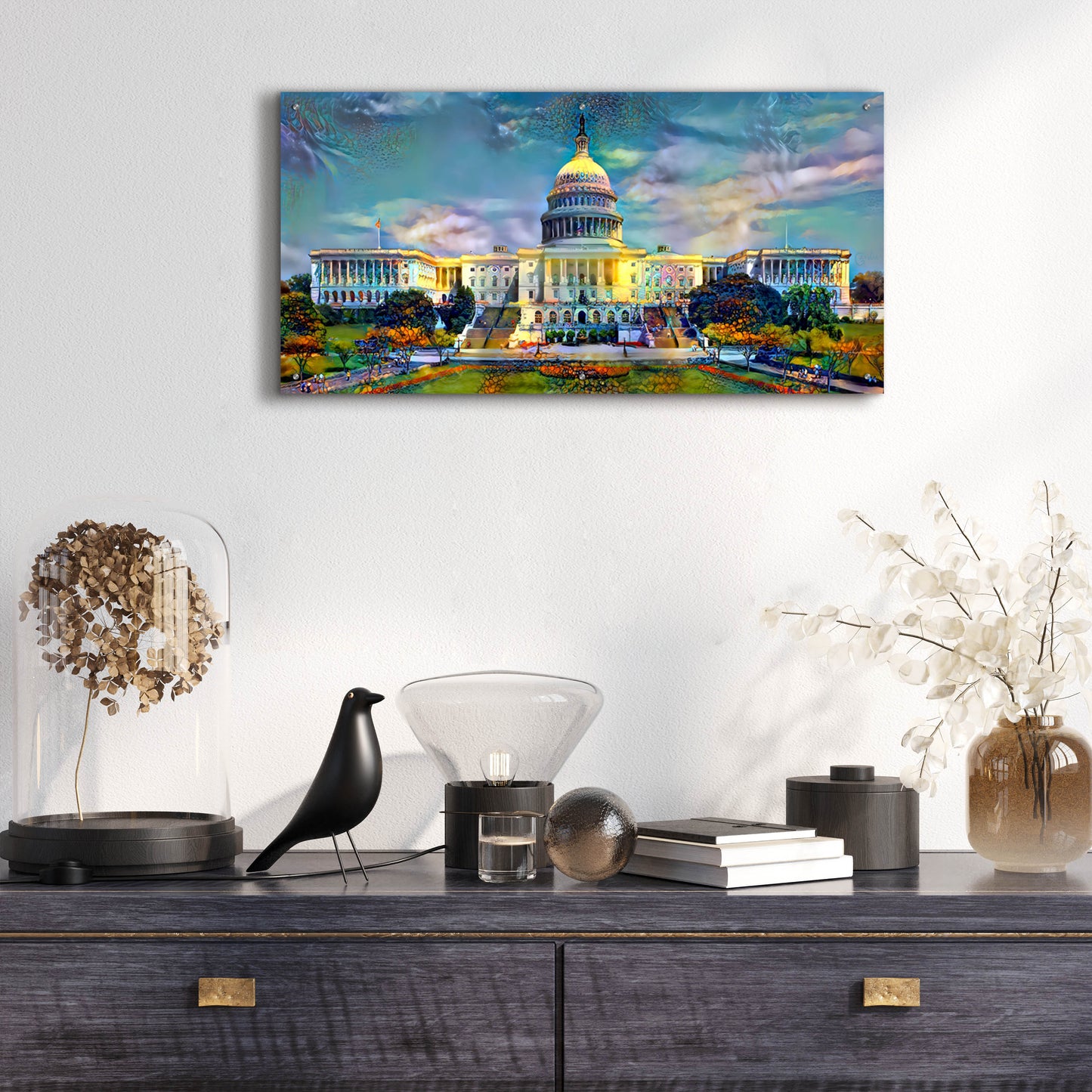Epic Art 'Washington United States Capitol' by Pedro Gavidia, Acrylic Glass Wall Art,48x24