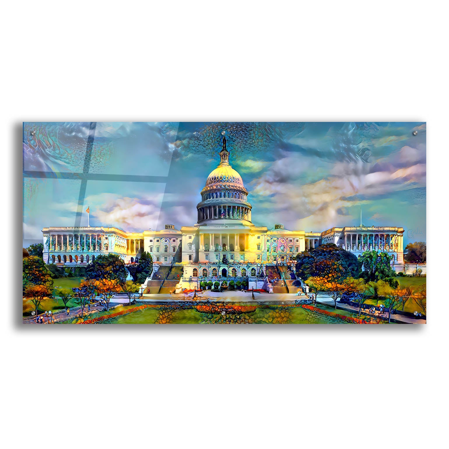 Epic Art 'Washington United States Capitol' by Pedro Gavidia, Acrylic Glass Wall Art,48x24