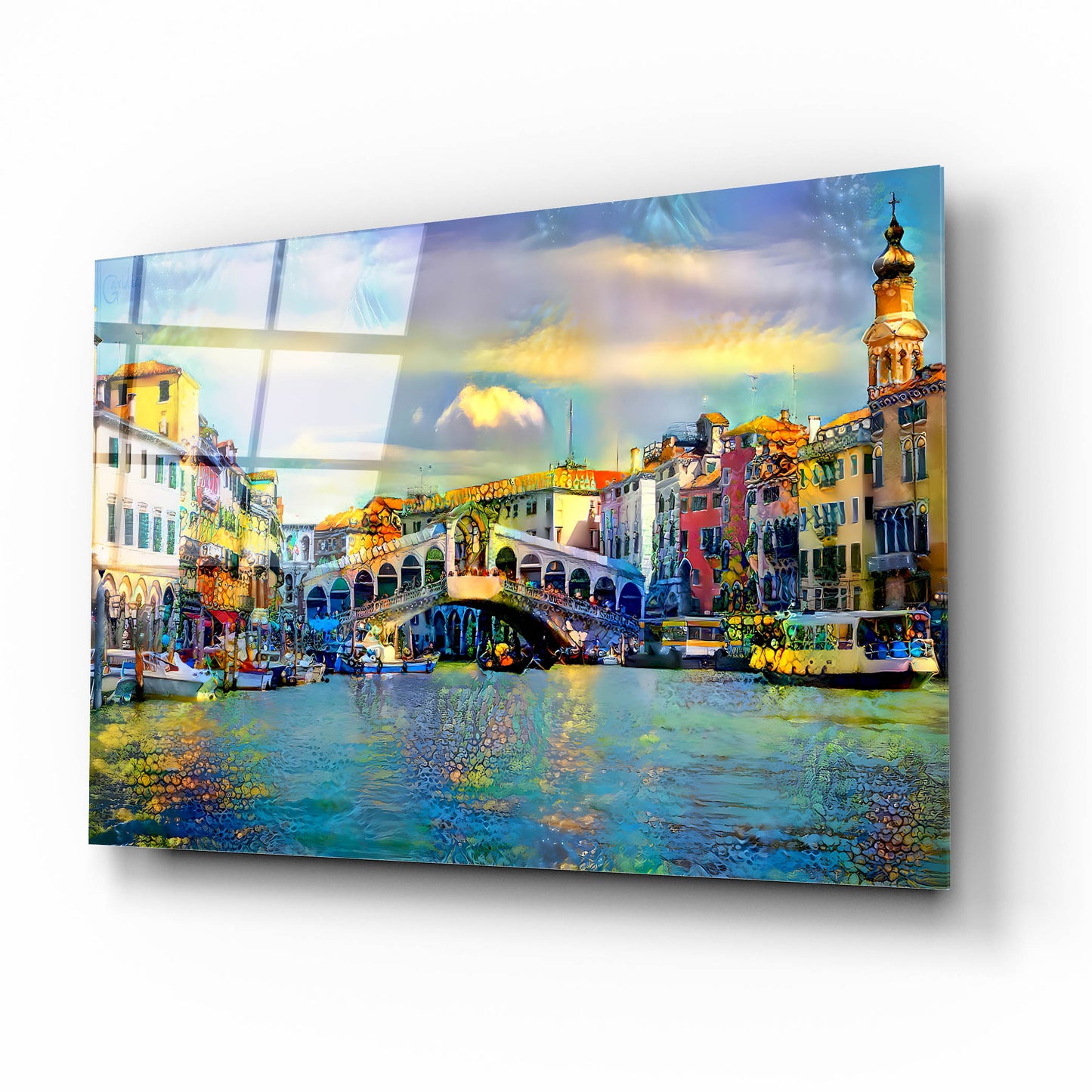 Epic Art 'Venice Italy Rialto Bridge' by Pedro Gavidia, Acrylic Glass Wall Art,16x12