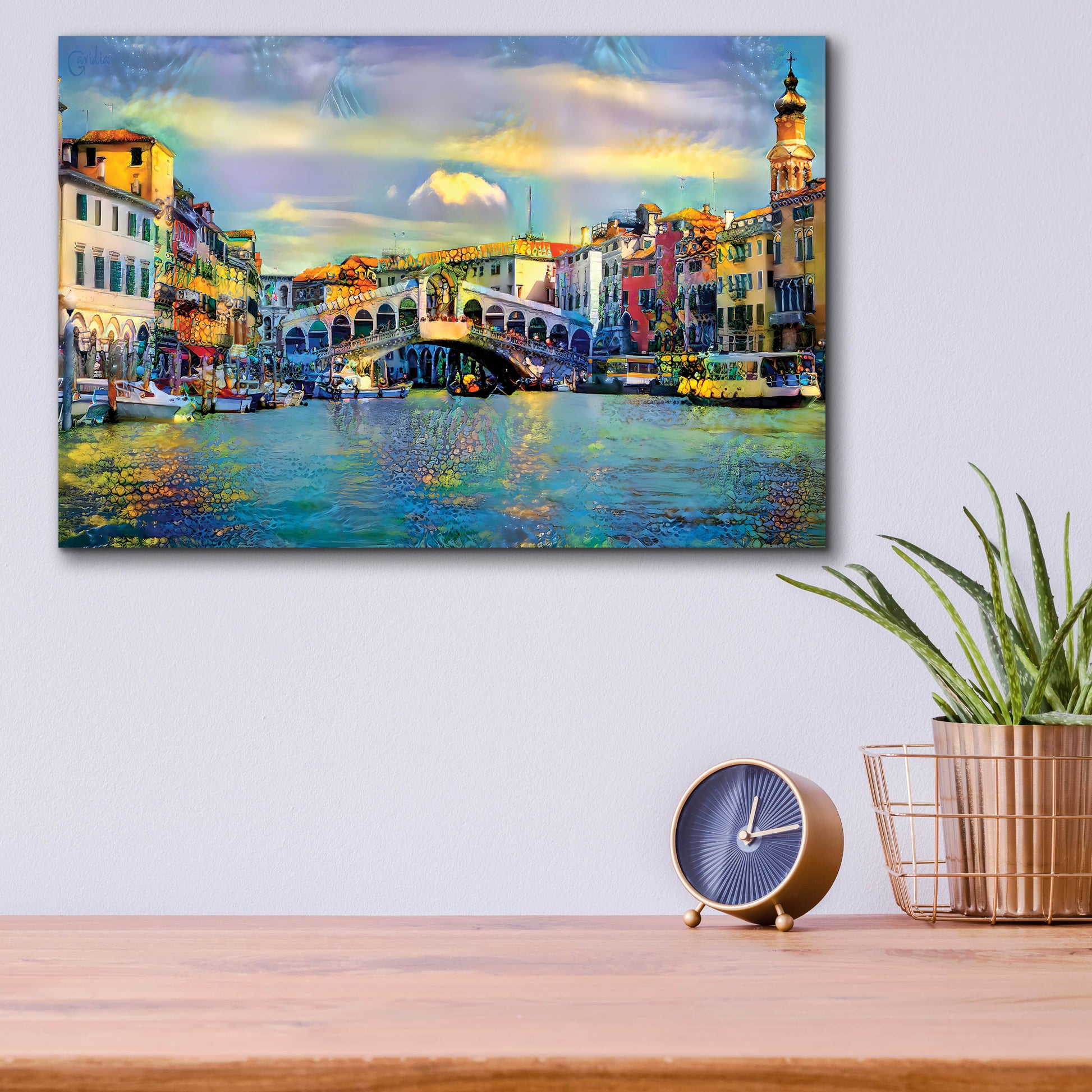 Epic Art 'Venice Italy Rialto Bridge' by Pedro Gavidia, Acrylic Glass Wall Art,16x12