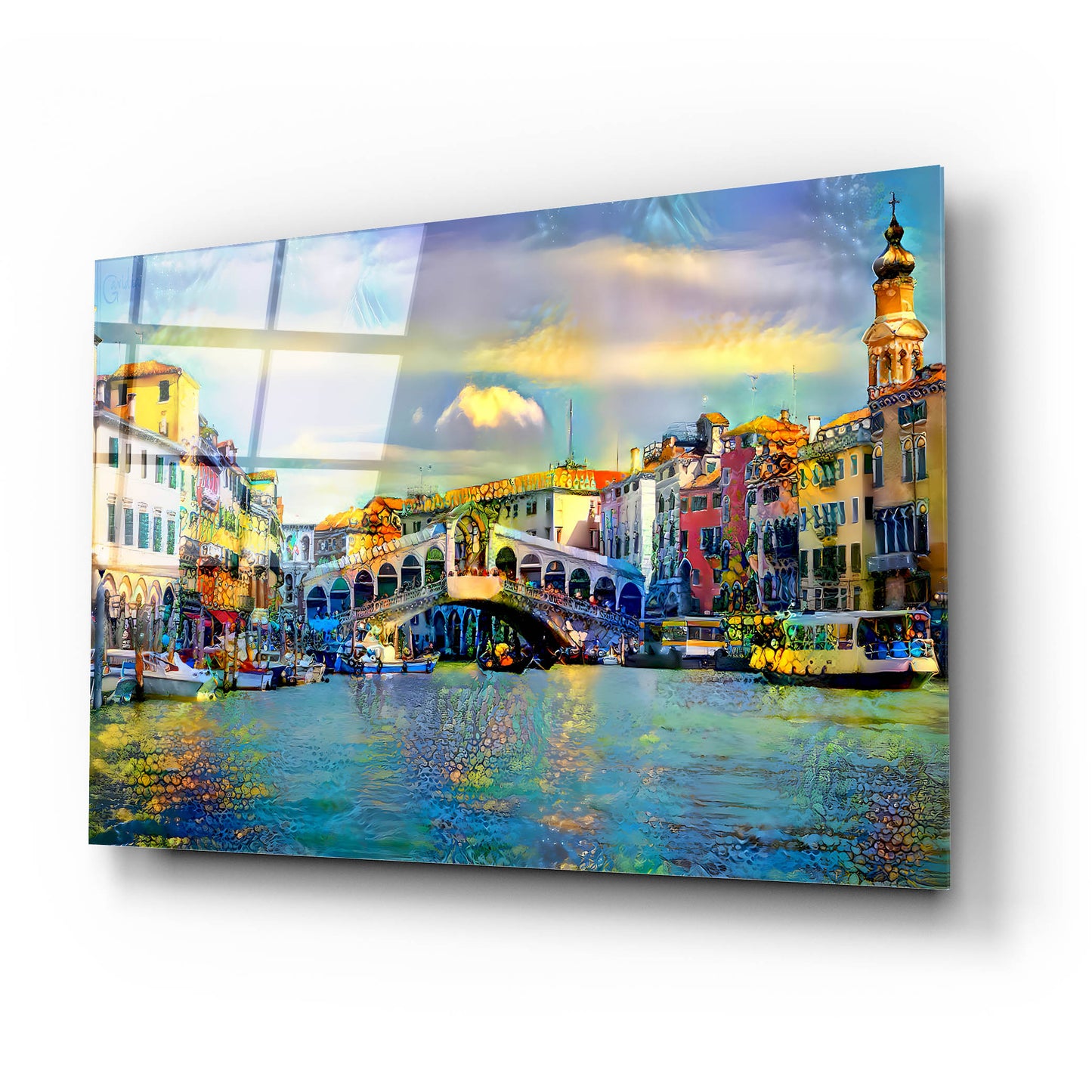 Epic Art 'Venice Italy Rialto Bridge' by Pedro Gavidia, Acrylic Glass Wall Art,24x16