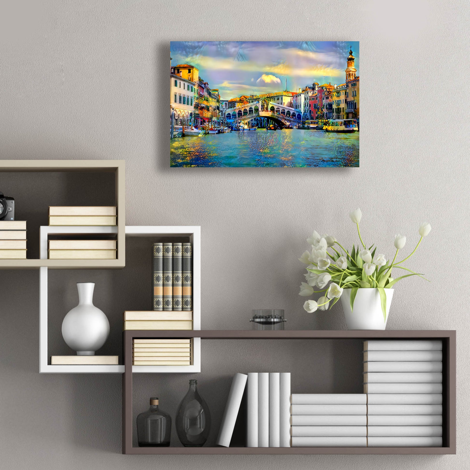 Epic Art 'Venice Italy Rialto Bridge' by Pedro Gavidia, Acrylic Glass Wall Art,24x16