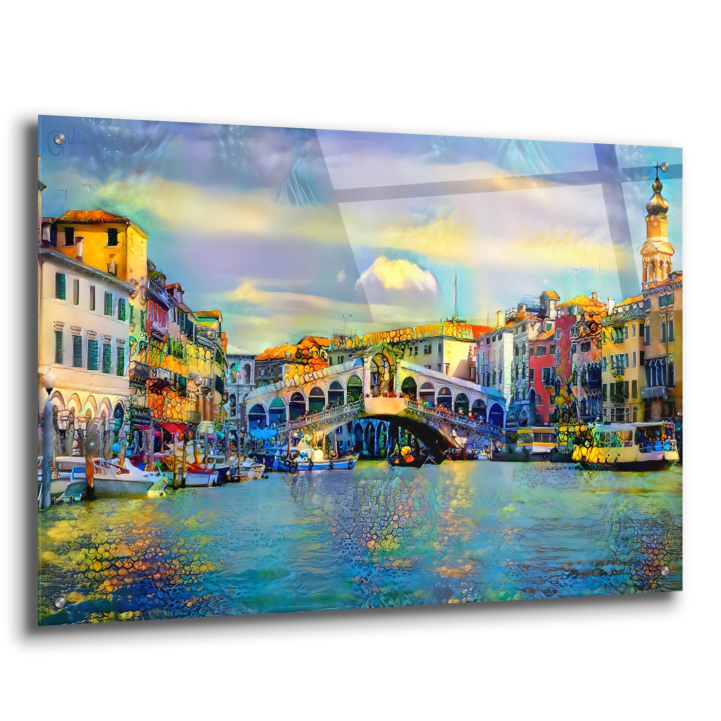 Epic Art 'Venice Italy Rialto Bridge' by Pedro Gavidia, Acrylic Glass Wall Art,36x24