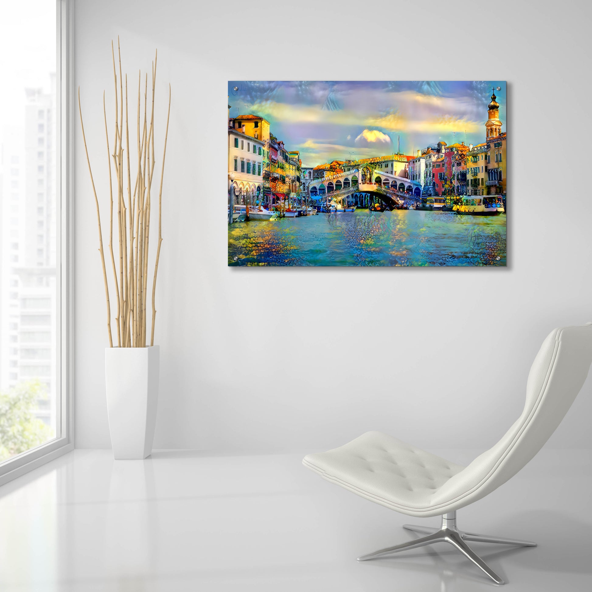 Epic Art 'Venice Italy Rialto Bridge' by Pedro Gavidia, Acrylic Glass Wall Art,36x24