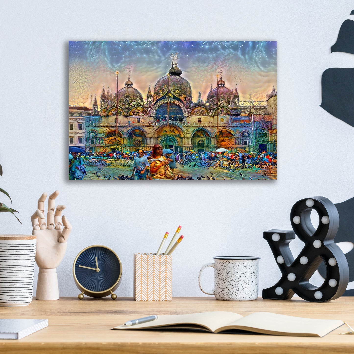 Epic Art 'Venice Italy Patriarchal Cathedral Basilica of Saint Mark' by Pedro Gavidia, Acrylic Glass Wall Art,16x12