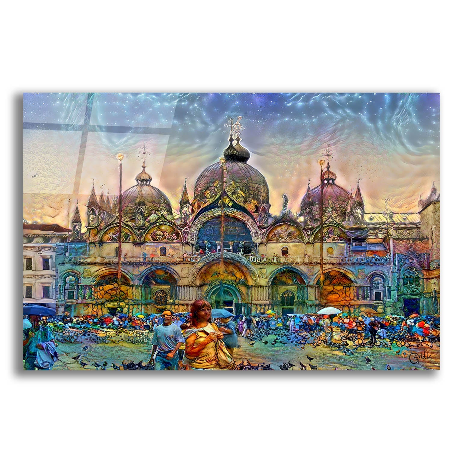 Epic Art 'Venice Italy Patriarchal Cathedral Basilica of Saint Mark' by Pedro Gavidia, Acrylic Glass Wall Art,16x12