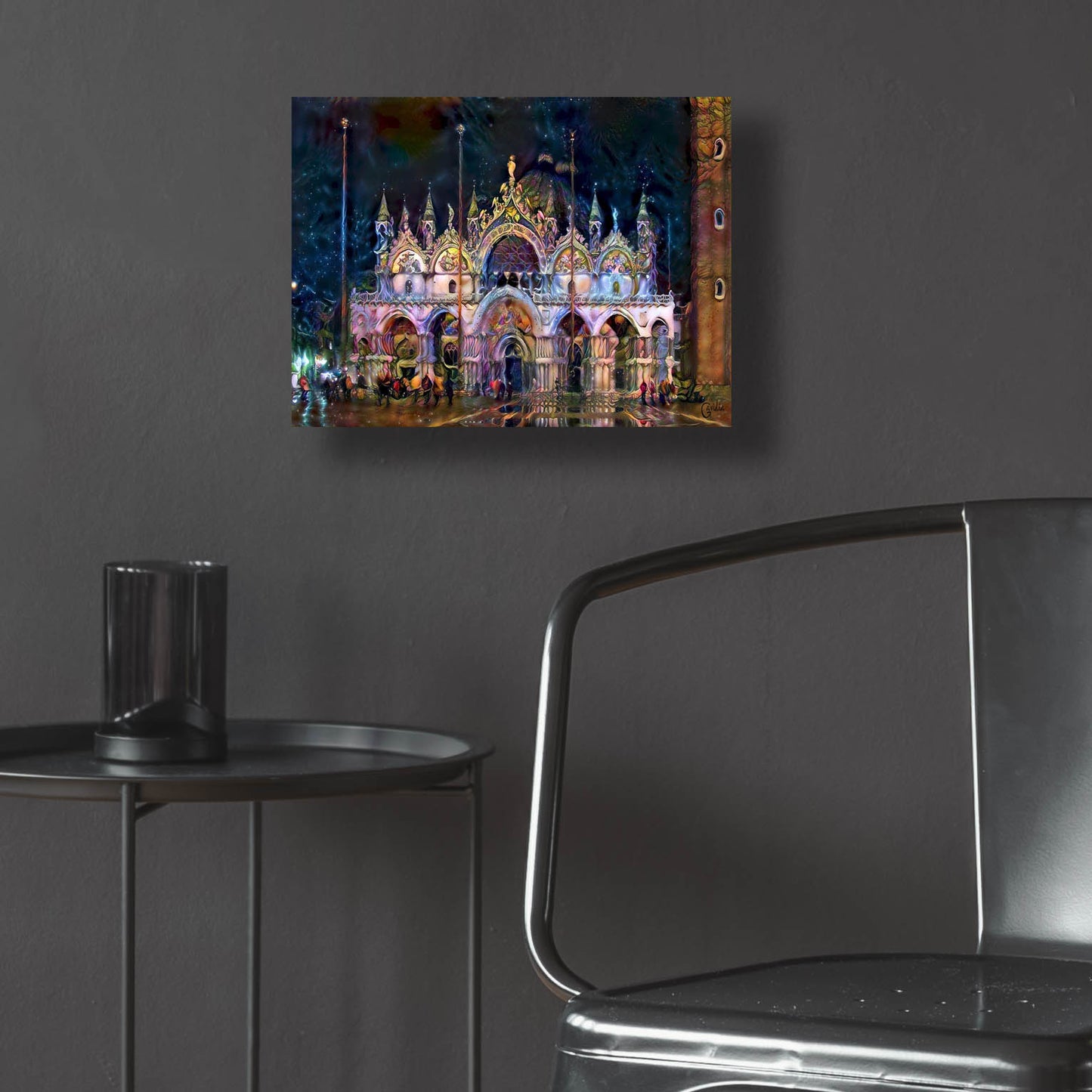 Epic Art 'Venice Italy Patriarchal Cathedral Basilica of Saint Mark at Night' by Pedro Gavidia, Acrylic Glass Wall Art,16x12