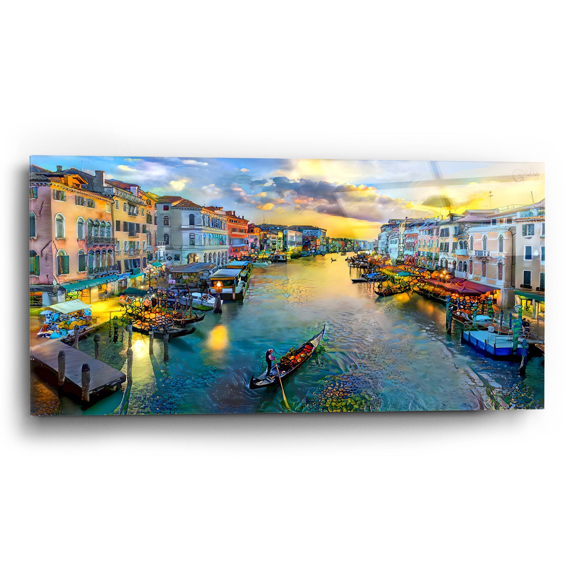 Epic Art 'Venice Italy Grand Canal' by Pedro Gavidia, Acrylic Glass Wall Art,24x12