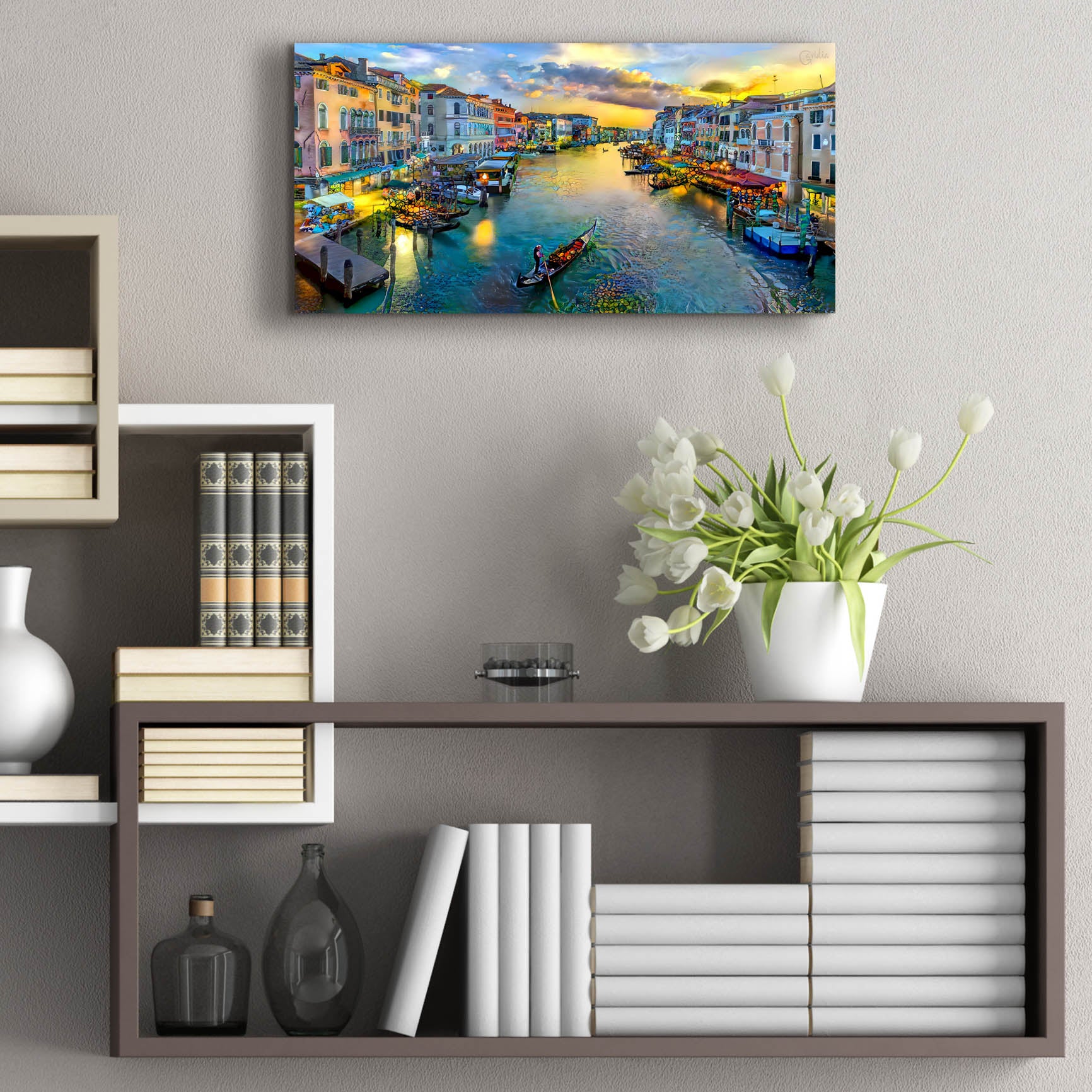 Epic Art 'Venice Italy Grand Canal' by Pedro Gavidia, Acrylic Glass Wall Art,24x12