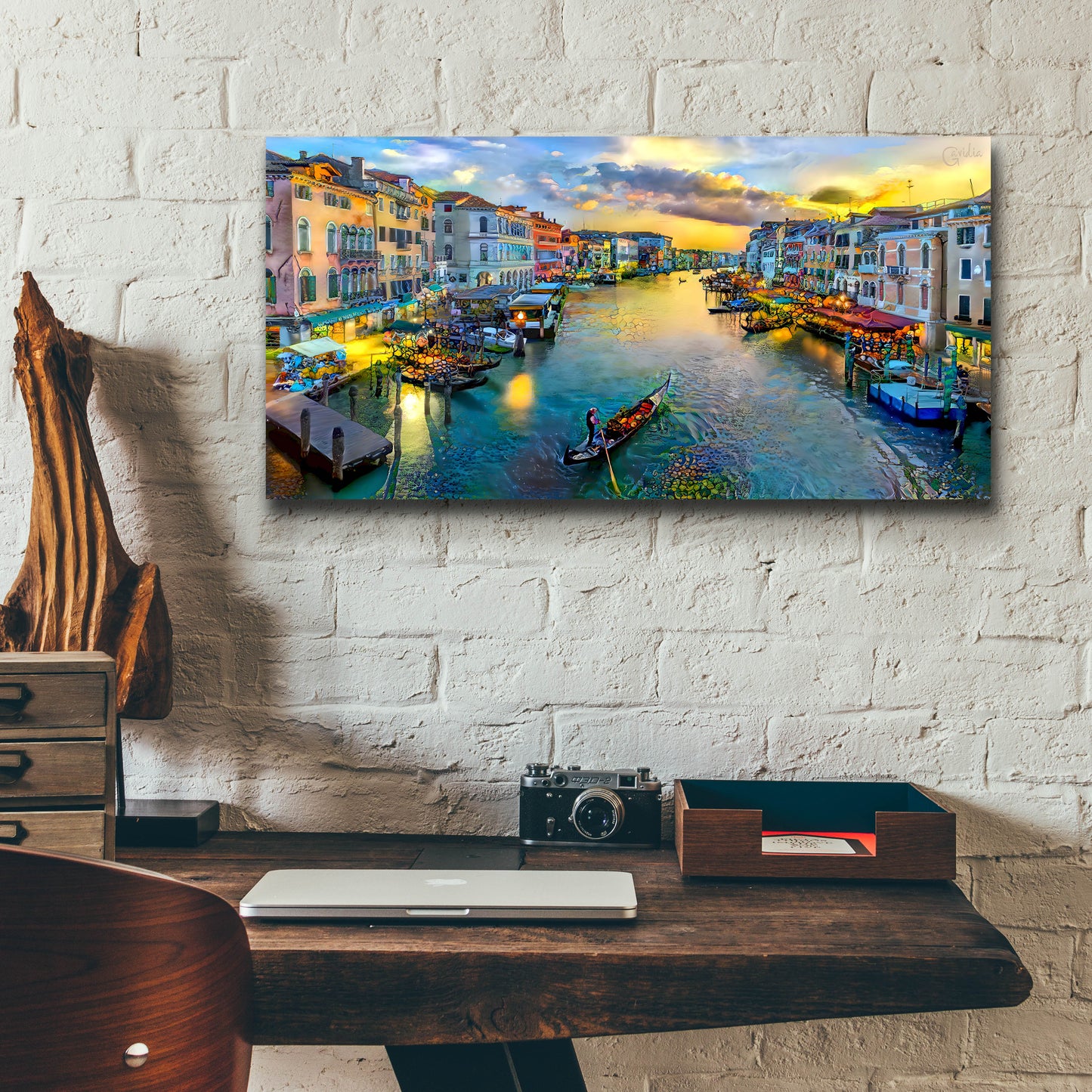 Epic Art 'Venice Italy Grand Canal' by Pedro Gavidia, Acrylic Glass Wall Art,24x12