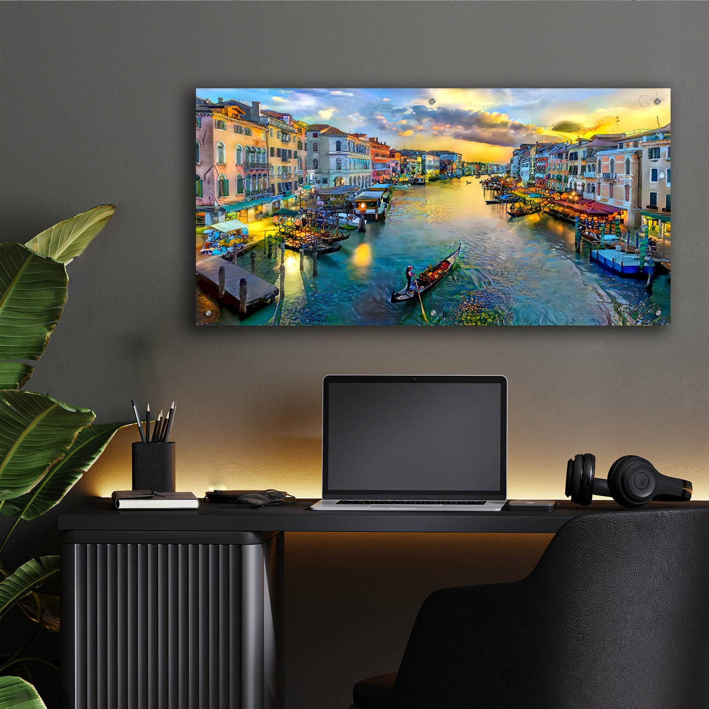 Epic Art 'Venice Italy Grand Canal' by Pedro Gavidia, Acrylic Glass Wall Art,48x24