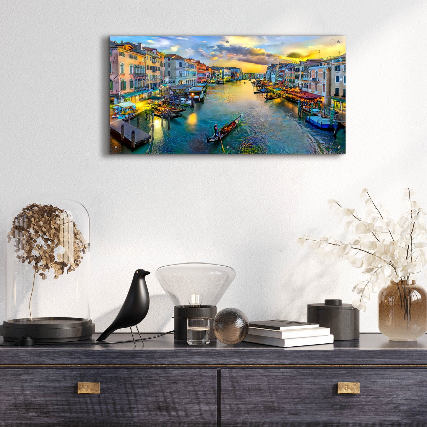 Epic Art 'Venice Italy Grand Canal' by Pedro Gavidia, Acrylic Glass Wall Art,48x24