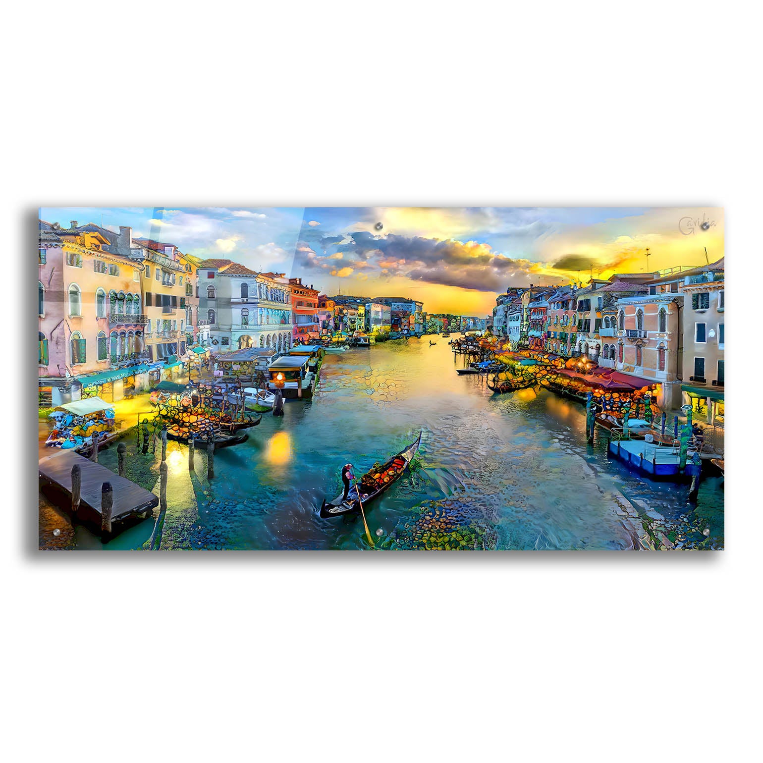 Epic Art 'Venice Italy Grand Canal' by Pedro Gavidia, Acrylic Glass Wall Art,48x24