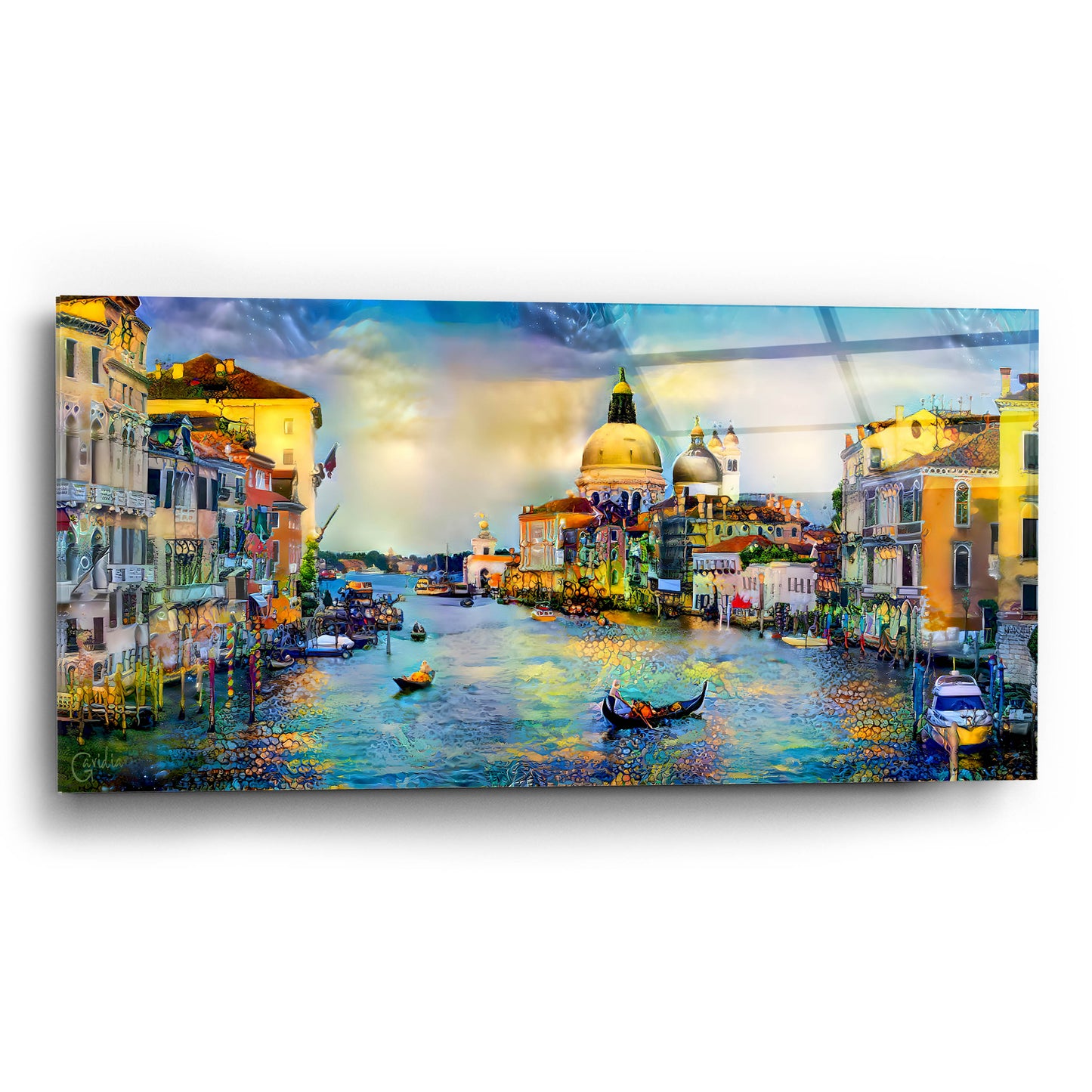 Epic Art 'Venice Italy Grand Canal and La Salute' by Pedro Gavidia, Acrylic Glass Wall Art,24x12