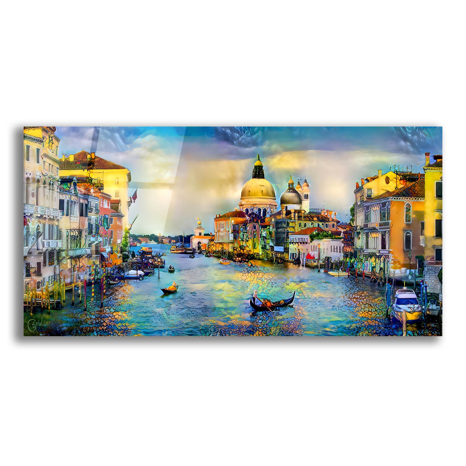 Epic Art 'Venice Italy Grand Canal and La Salute' by Pedro Gavidia, Acrylic Glass Wall Art,24x12