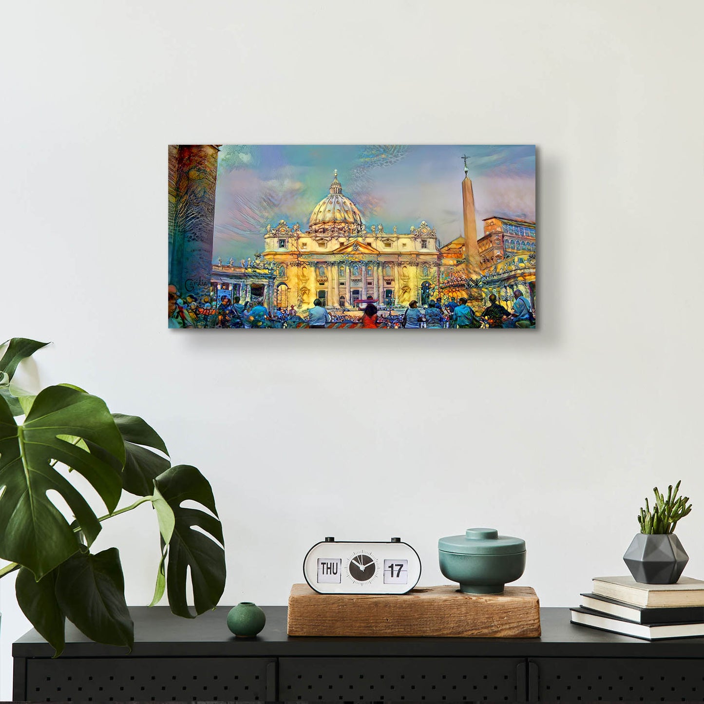 Epic Art 'Vatican City Saint Peter Basilica' by Pedro Gavidia, Acrylic Glass Wall Art,24x12