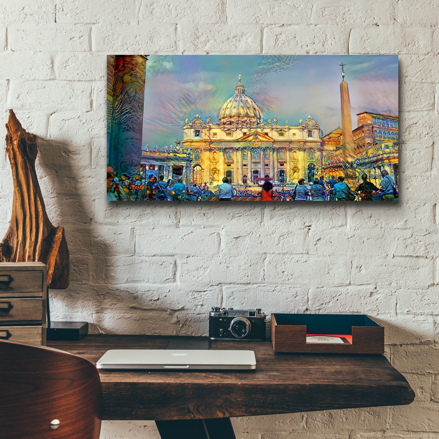 Epic Art 'Vatican City Saint Peter Basilica' by Pedro Gavidia, Acrylic Glass Wall Art,24x12