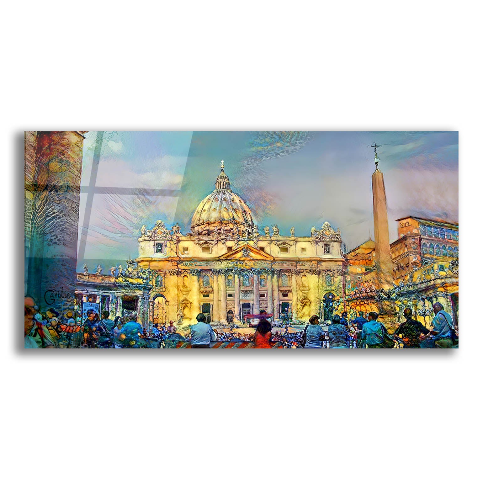 Epic Art 'Vatican City Saint Peter Basilica' by Pedro Gavidia, Acrylic Glass Wall Art,24x12